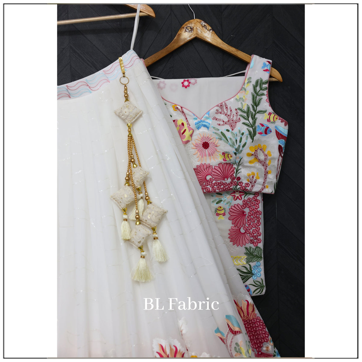 White and Black color Embroidery & Sequence work Designer Lehenga Choli BL1212