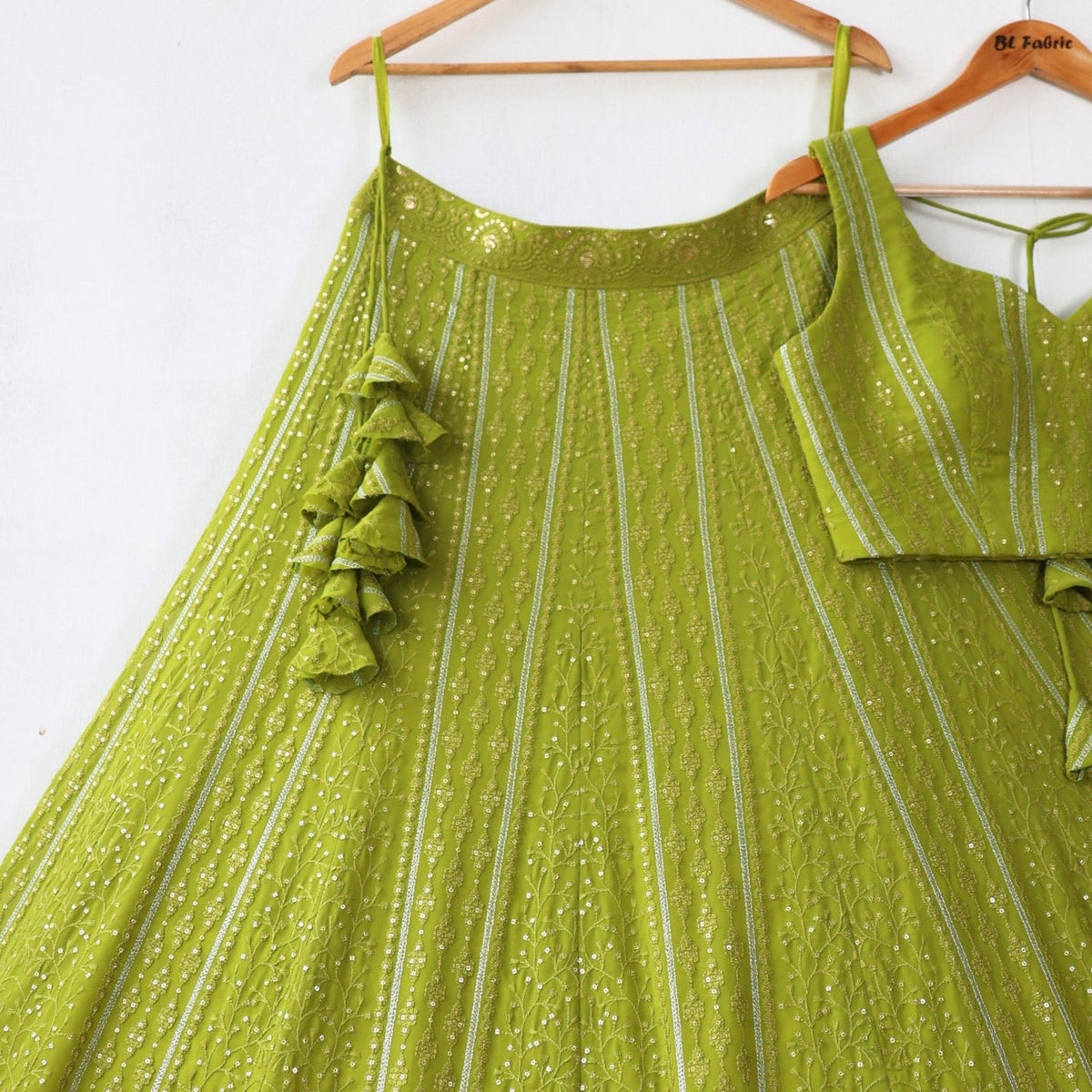 Green color Sequence & Thread work Designer Wedding Lehenga Choli For Wedding Function BL1278