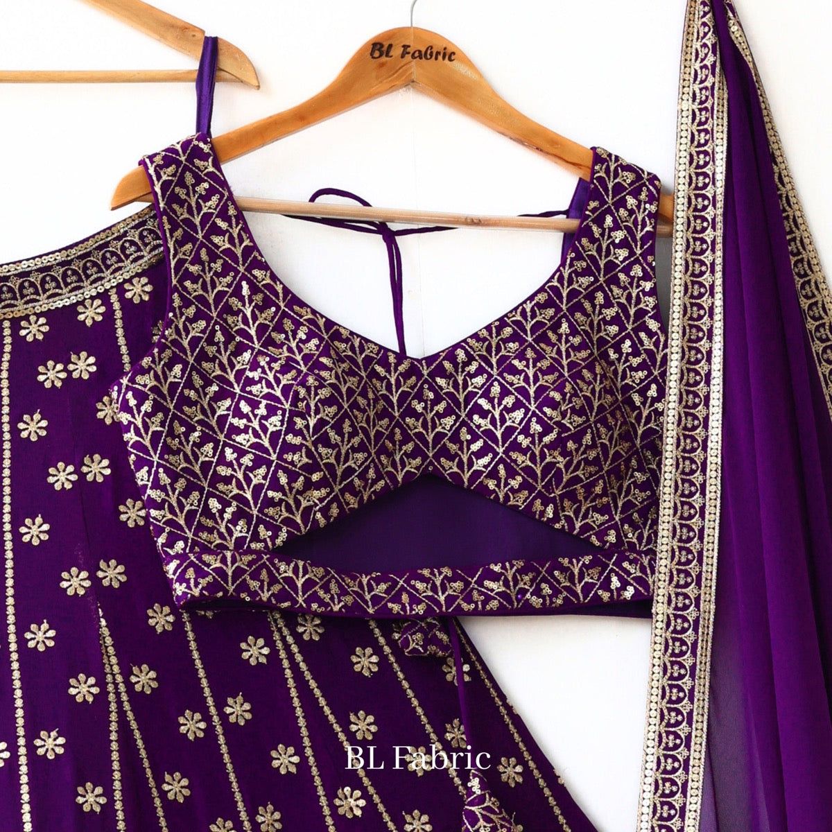 Purple color Sequence & Thread work Designer Wedding Lehenga Choli For Wedding Function BL1283
