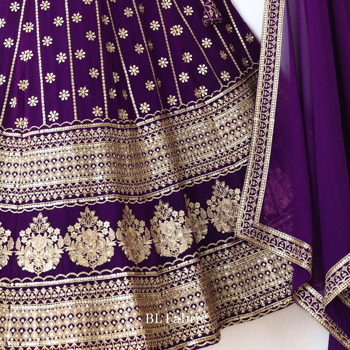 Purple color Sequence & Thread work Designer Wedding Lehenga Choli For Wedding Function BL1283