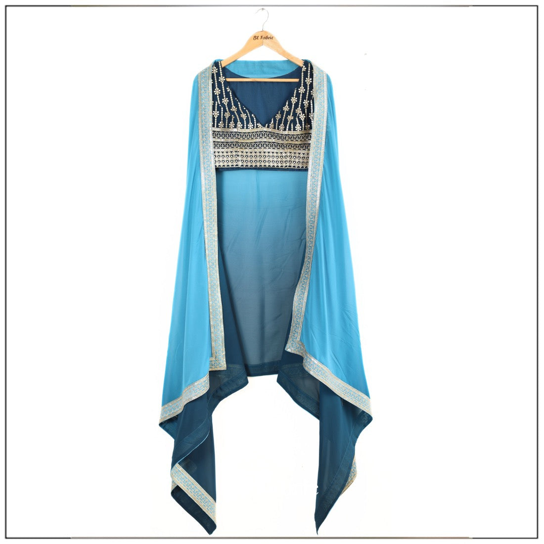 Shadding Firozi color Sequence Thread work Designer Wedding Lehenga Choli For Wedding Function BL1292