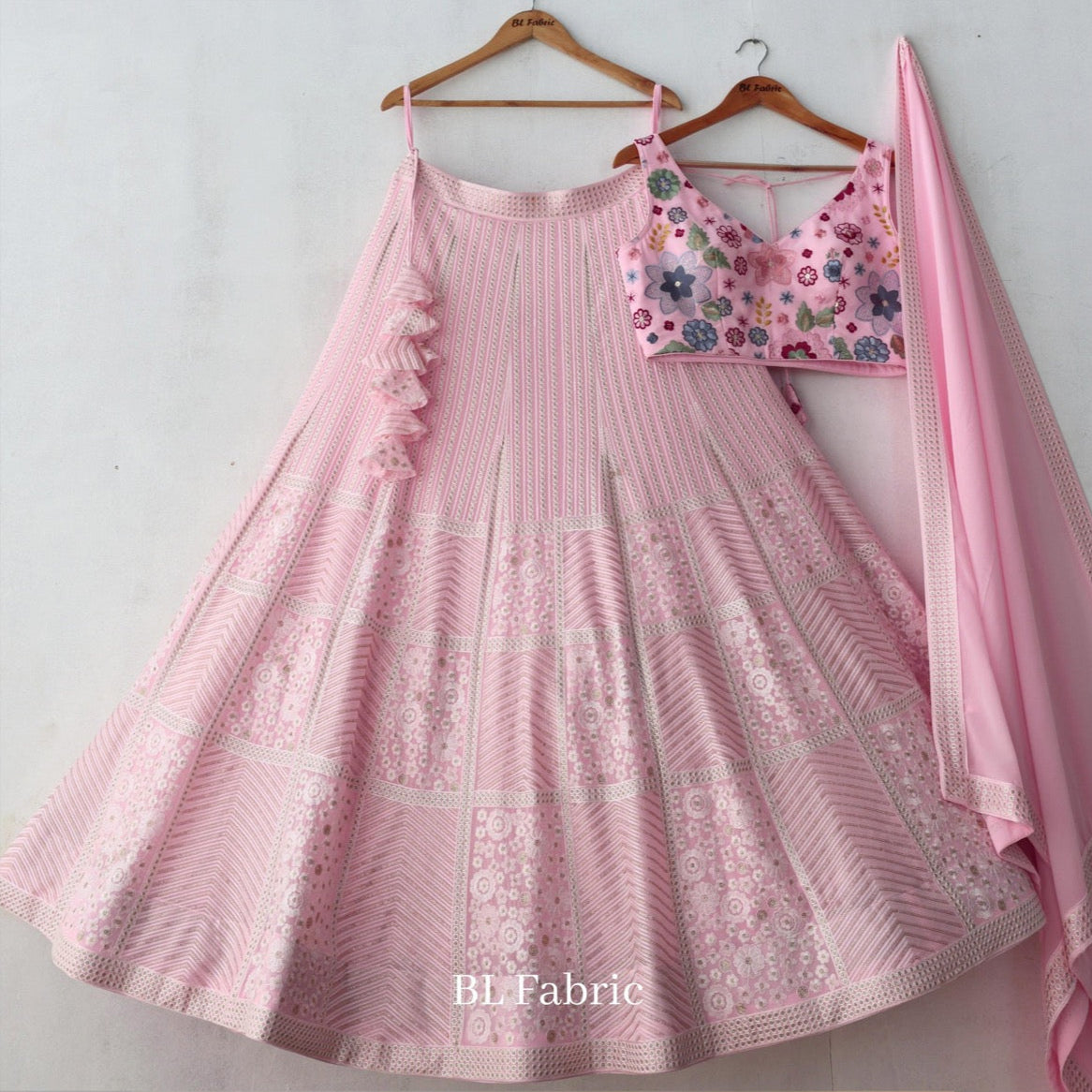 Light Pink color Sequence Embroidery work Designer Wedding Lehenga Choli BL1320