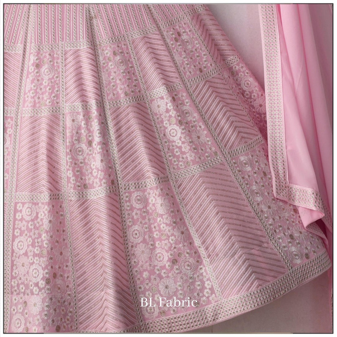 Light Pink color Sequence Embroidery work Designer Wedding Lehenga Choli BL1320