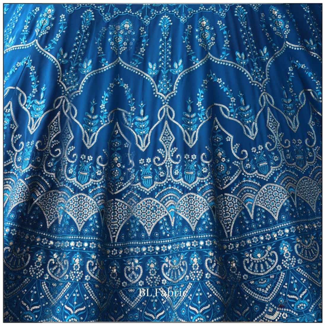 Blue color Sequence & Thread Embroidery work Designer Wedding Lehenga Choli BL1321