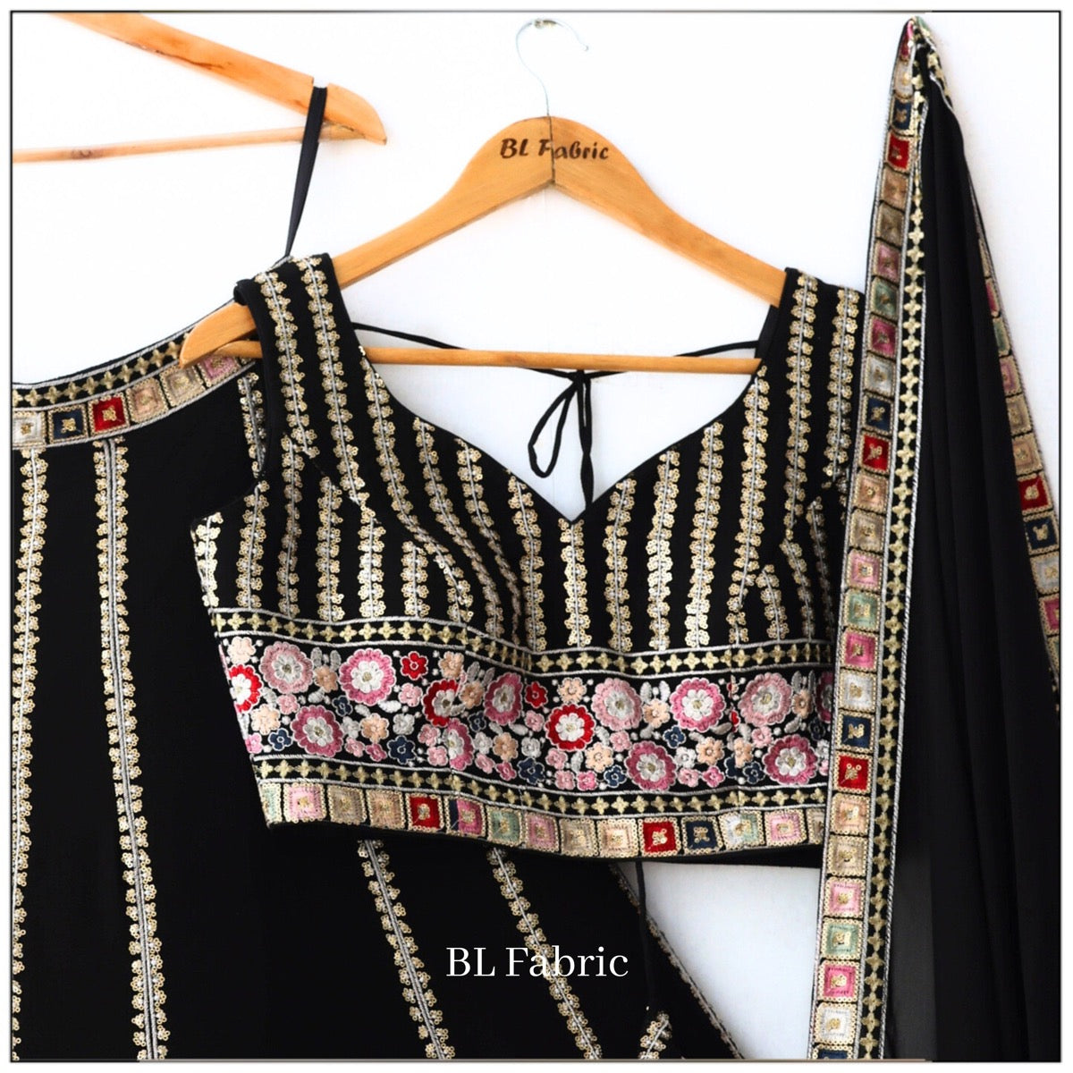 Black color Sequence Embroidery work Designer Wedding Lehenga Choli BL1328