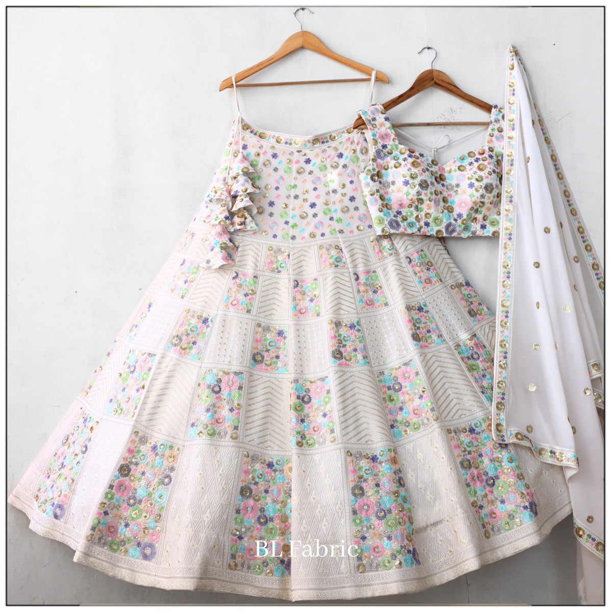 White color Sequence Zari work Designer Wedding Lehenga Choli For Wedding Function BL1342