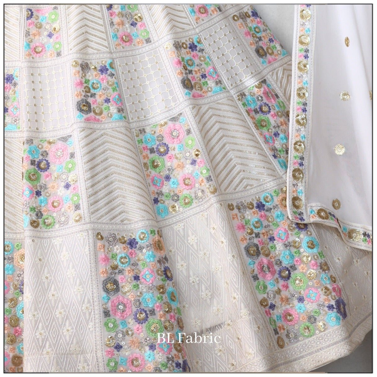 White color Sequence Zari work Designer Wedding Lehenga Choli For Wedding Function BL1342