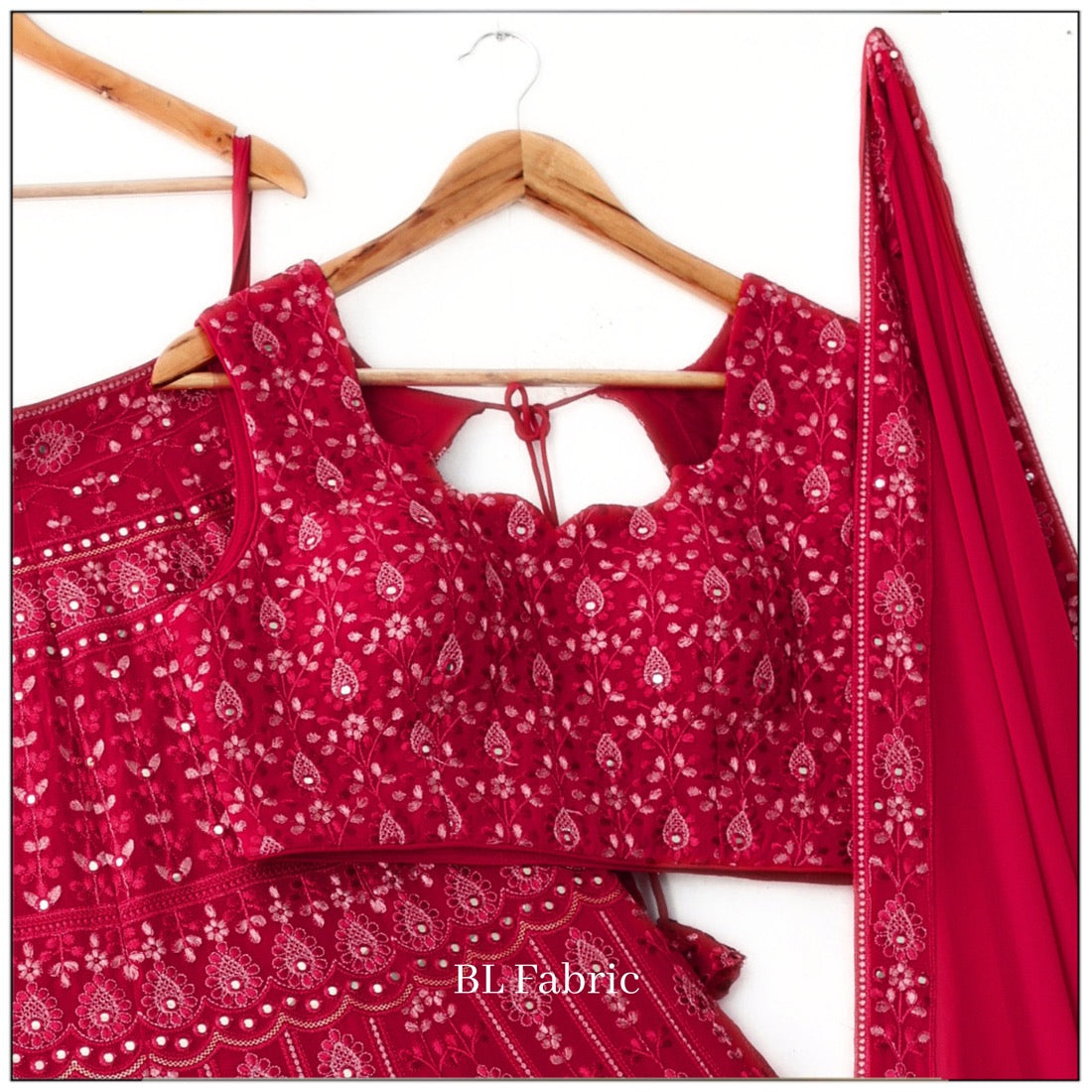 Pink color Mirror & Thread work Designer Wedding Lehenga Choli For Wedding Function BL1344