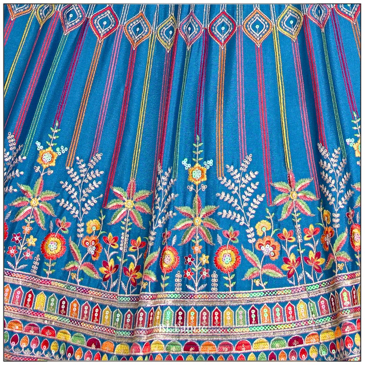 FIrozi color Designer Sequence Embroidery work Lehenga choli for Wedding Function BL1430