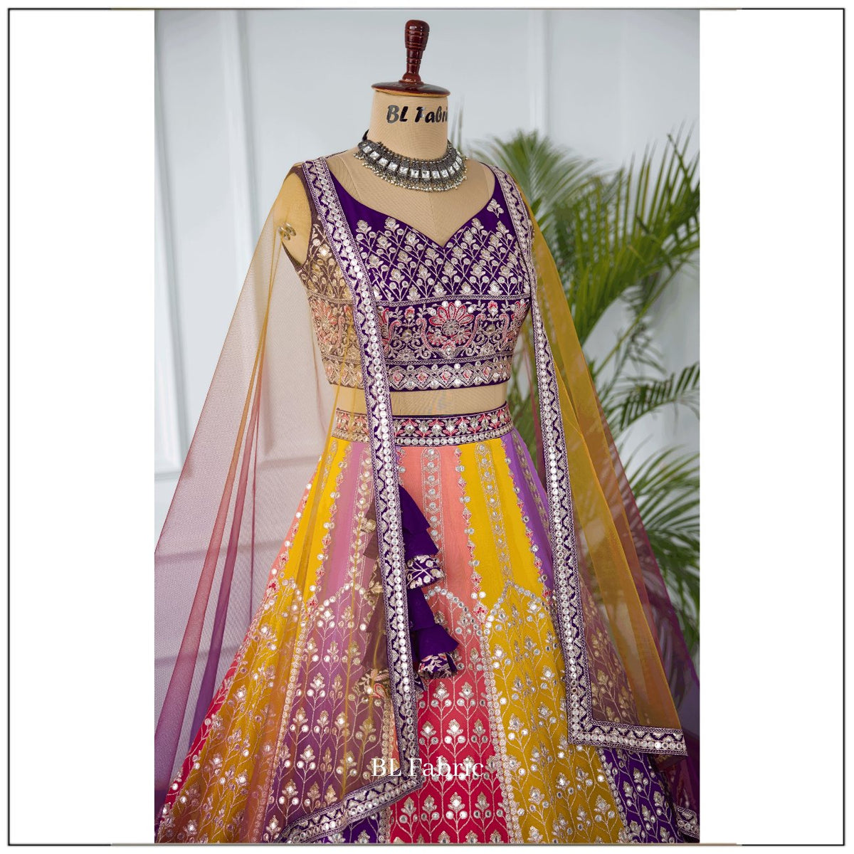 Multi color Sequence & Thread Embroidery work Designer Lehenga Choli for Any Function BL1450