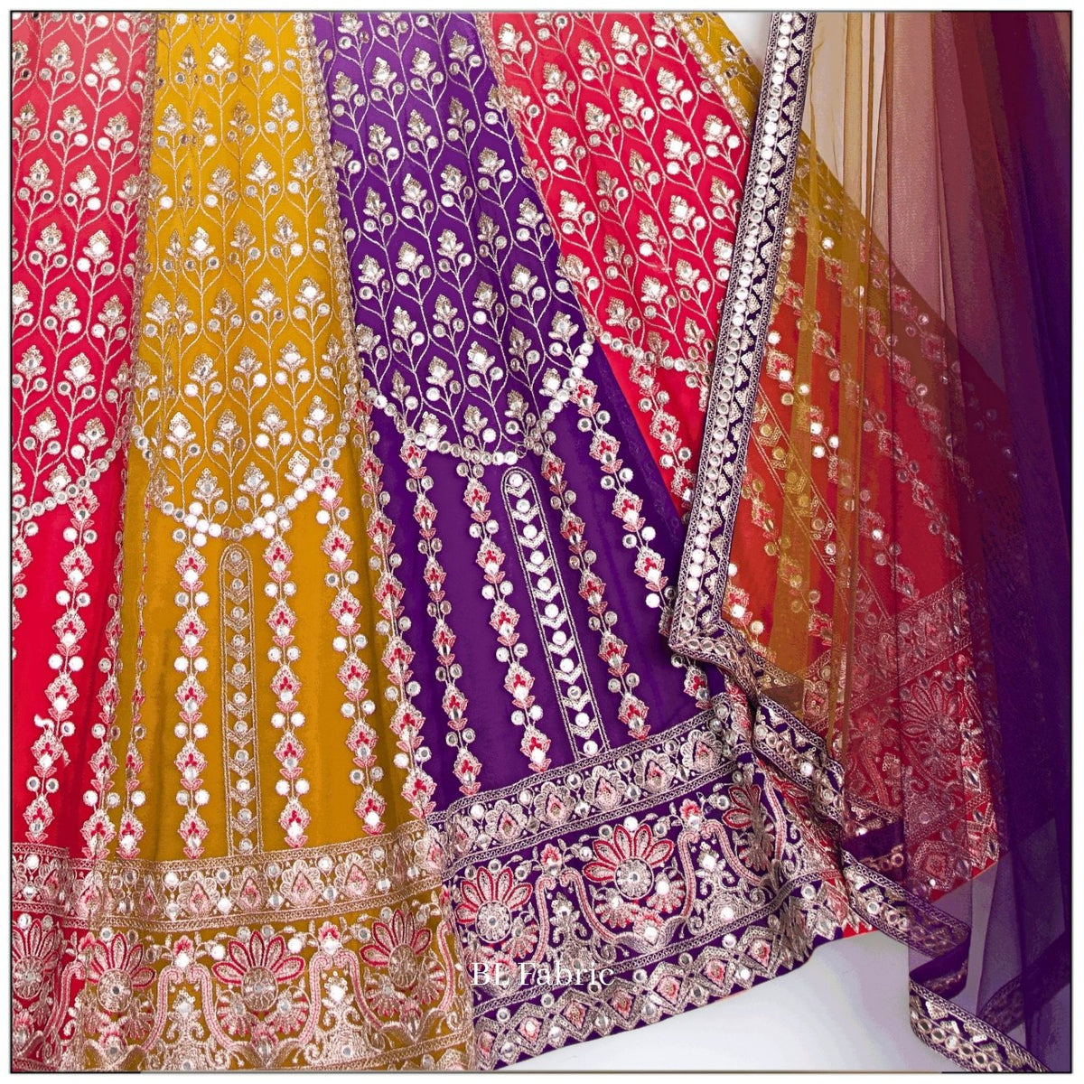 Multi color Sequence & Thread Embroidery work Designer Lehenga Choli for Any Function BL1450
