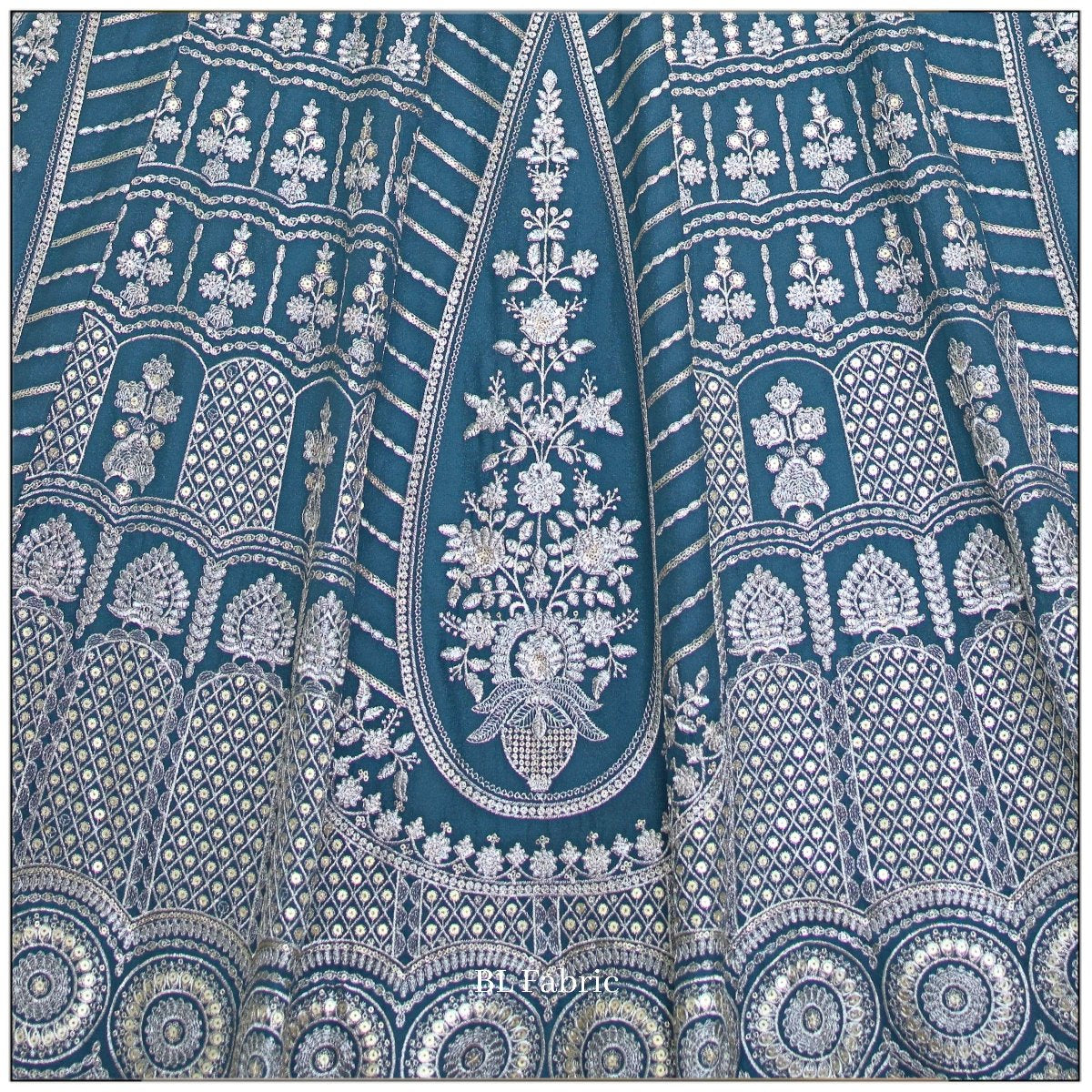 Light Blue color Embroidery & Sequence work Designer Lehenga Choli for Wedding Function BL1452
