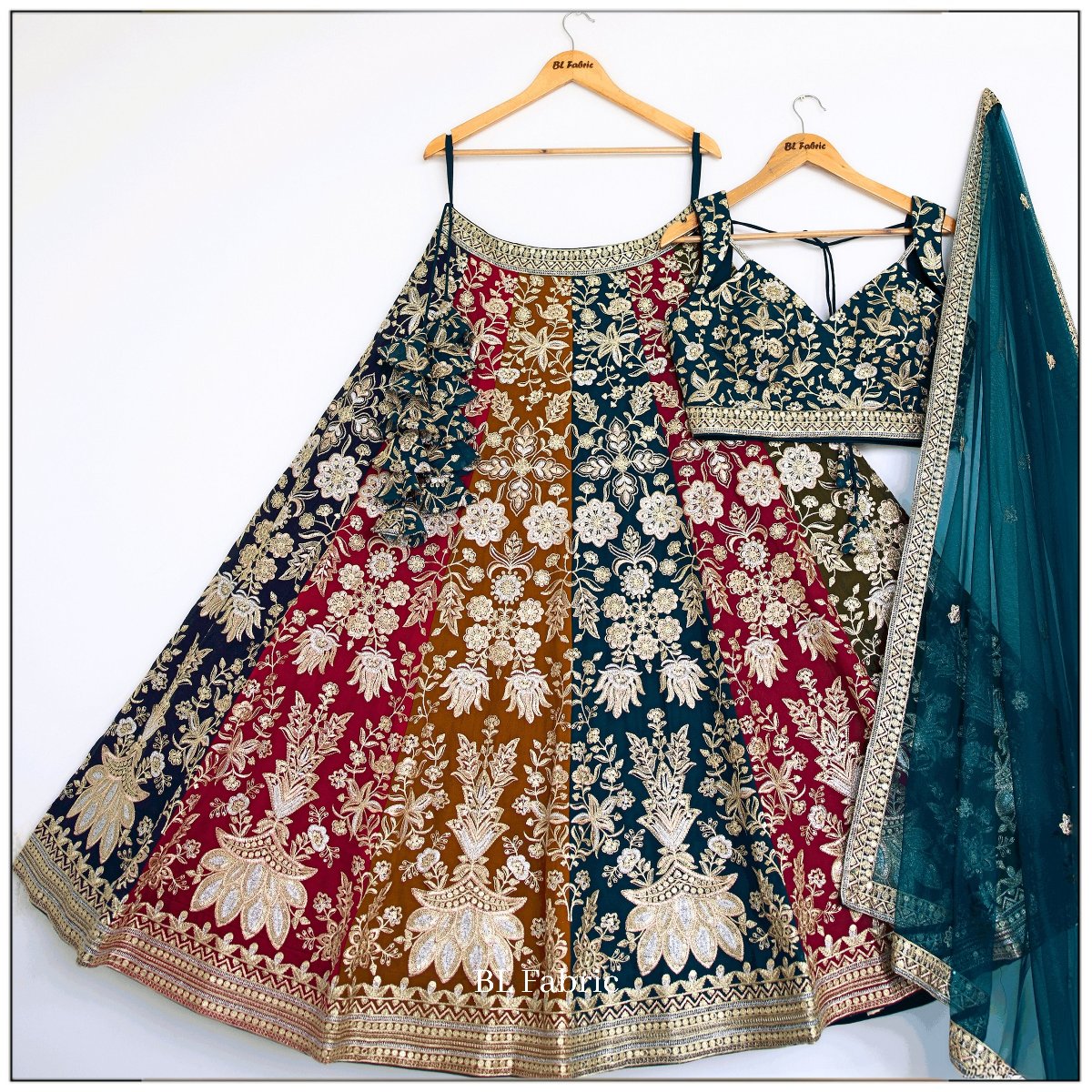 Multi color Sequence & Thread Embroidery work Designer Lehenga Choli for Any Function BL1459