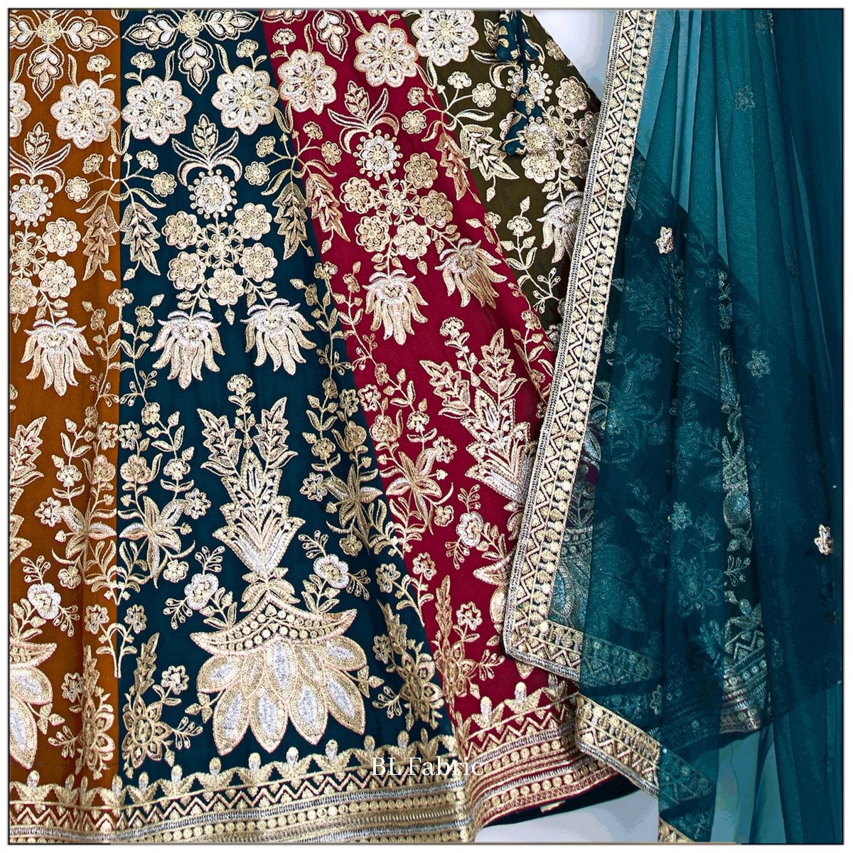 Multi color Sequence & Thread Embroidery work Designer Lehenga Choli for Any Function BL1459