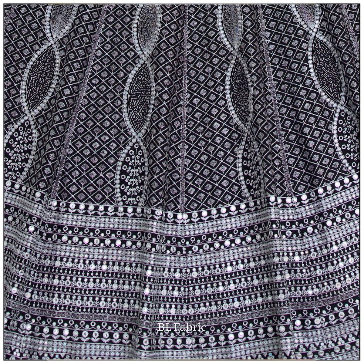 Black color Real Mirror & Embroidery & Sequence work Designer Lehenga Choli for Wedding Function BL1461