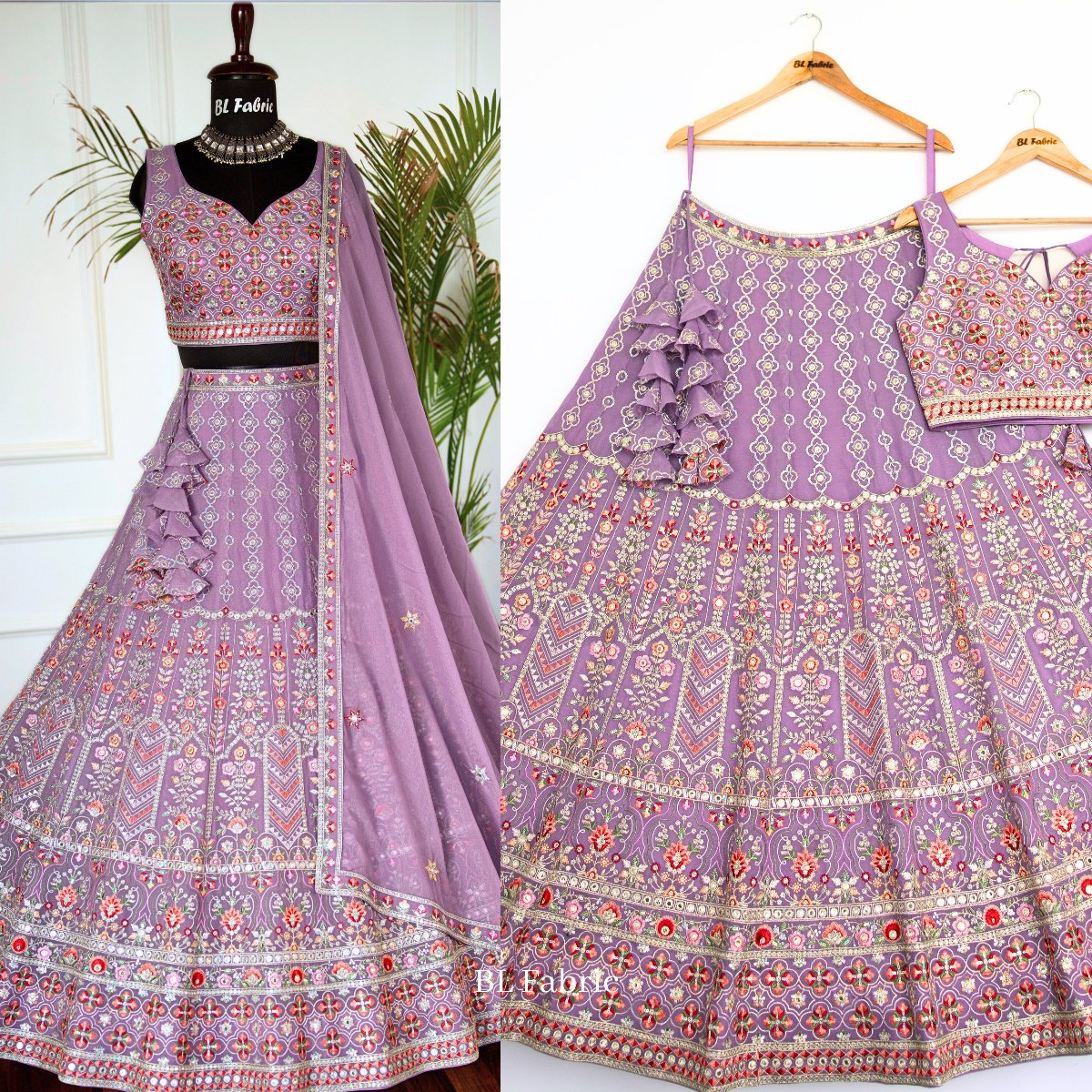 Light Purple color Sequence Embroidery work Designer Lehenga Choli for Wedding Function BL1464