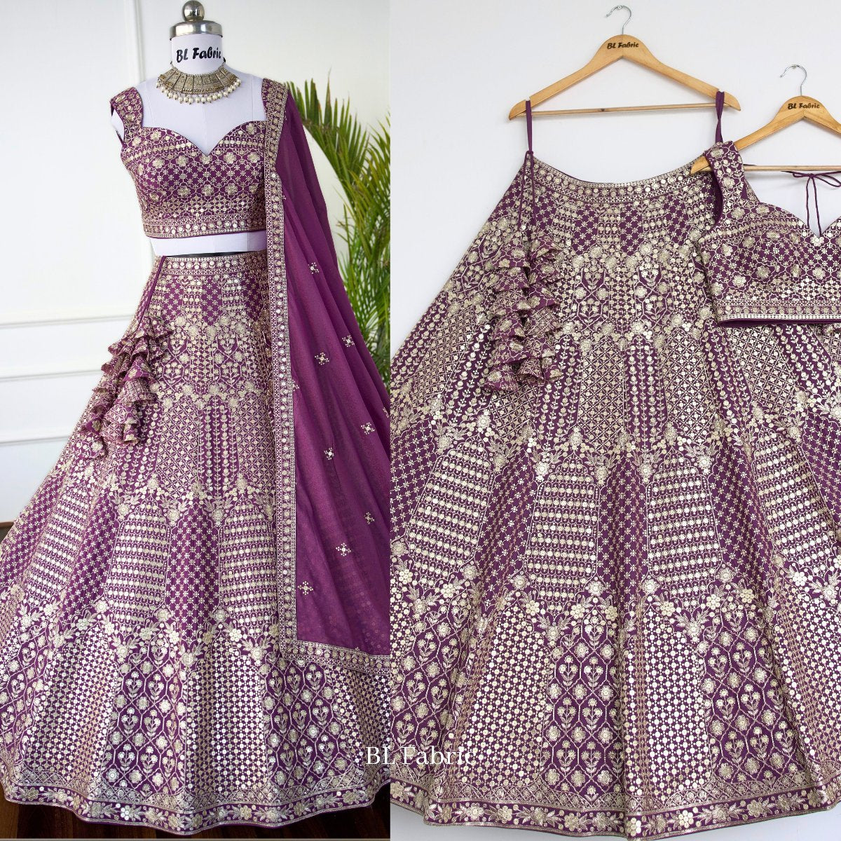 Purple color Embroidery & Sequence work Designer Lehenga Choli for Wedding Function BL1474