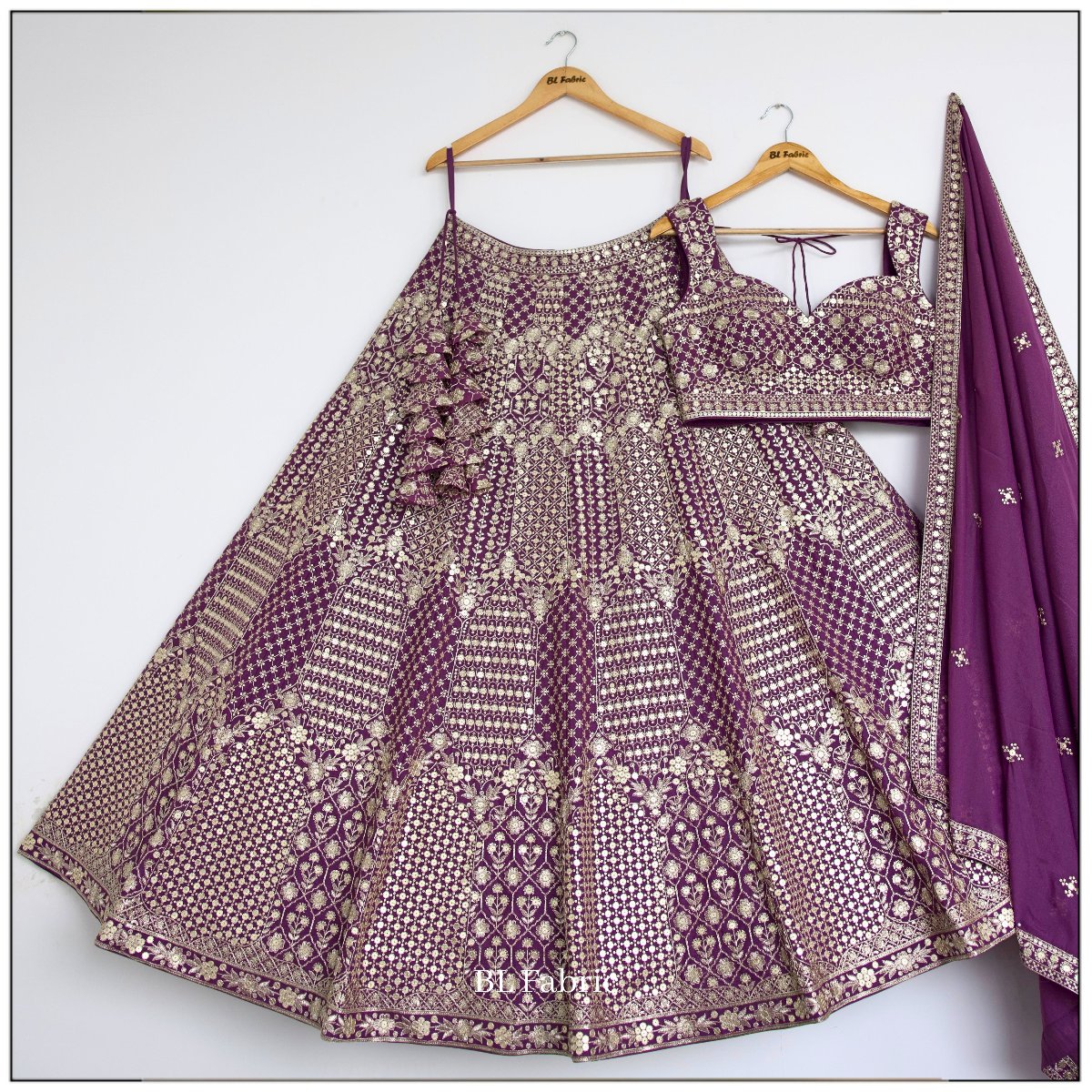 Purple color Embroidery & Sequence work Designer Lehenga Choli for Wedding Function BL1474