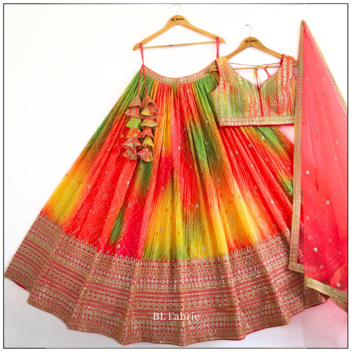 Multi color Embroidery & Sequence work Designer Lehenga Choli for Wedding Function BL1475