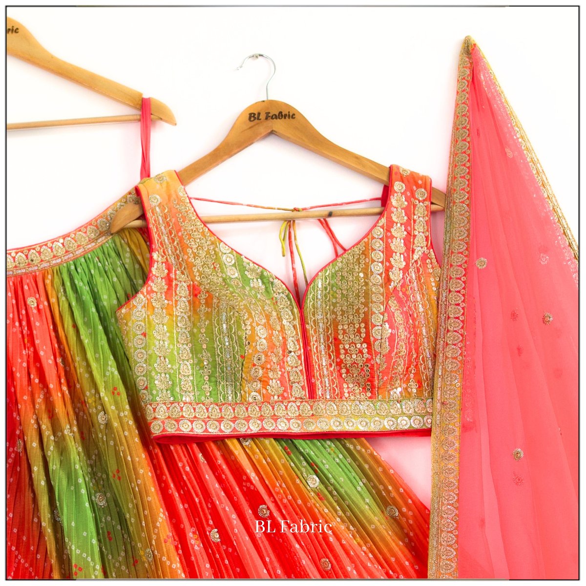 Multi color Embroidery & Sequence work Designer Lehenga Choli for Wedding Function BL1475