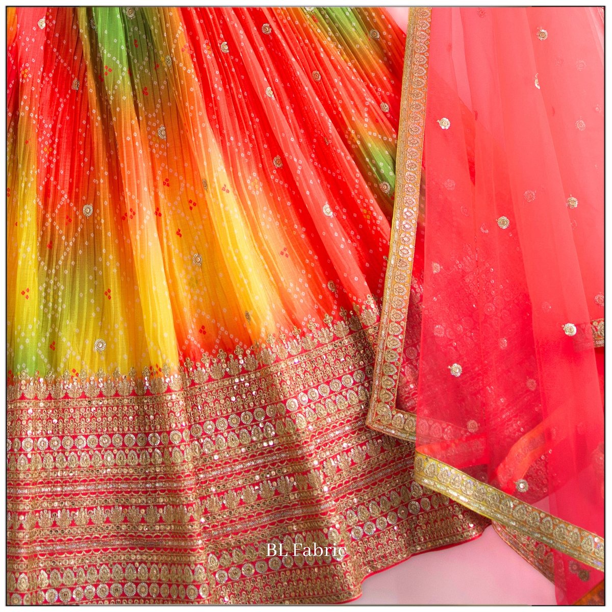 Multi color Embroidery & Sequence work Designer Lehenga Choli for Wedding Function BL1475