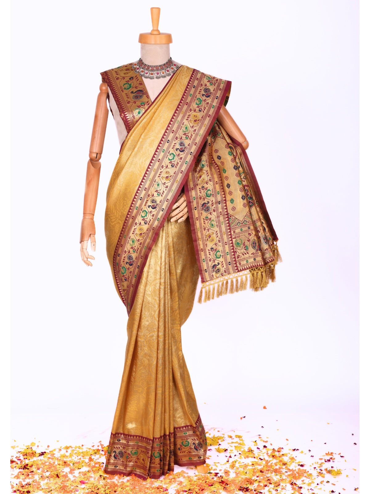 Yellow color Kanjivaram work Designer Saree BLS1005_yellow