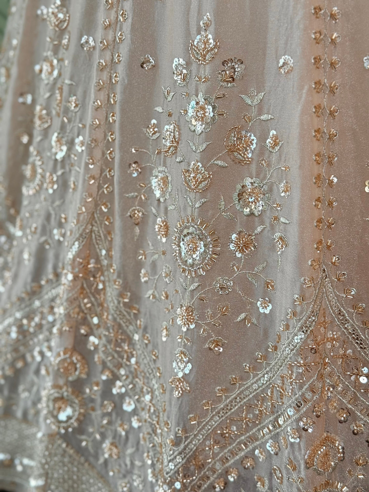 Dusty Peach color Designer Bids Embroidery work Lehenga choli BL1737