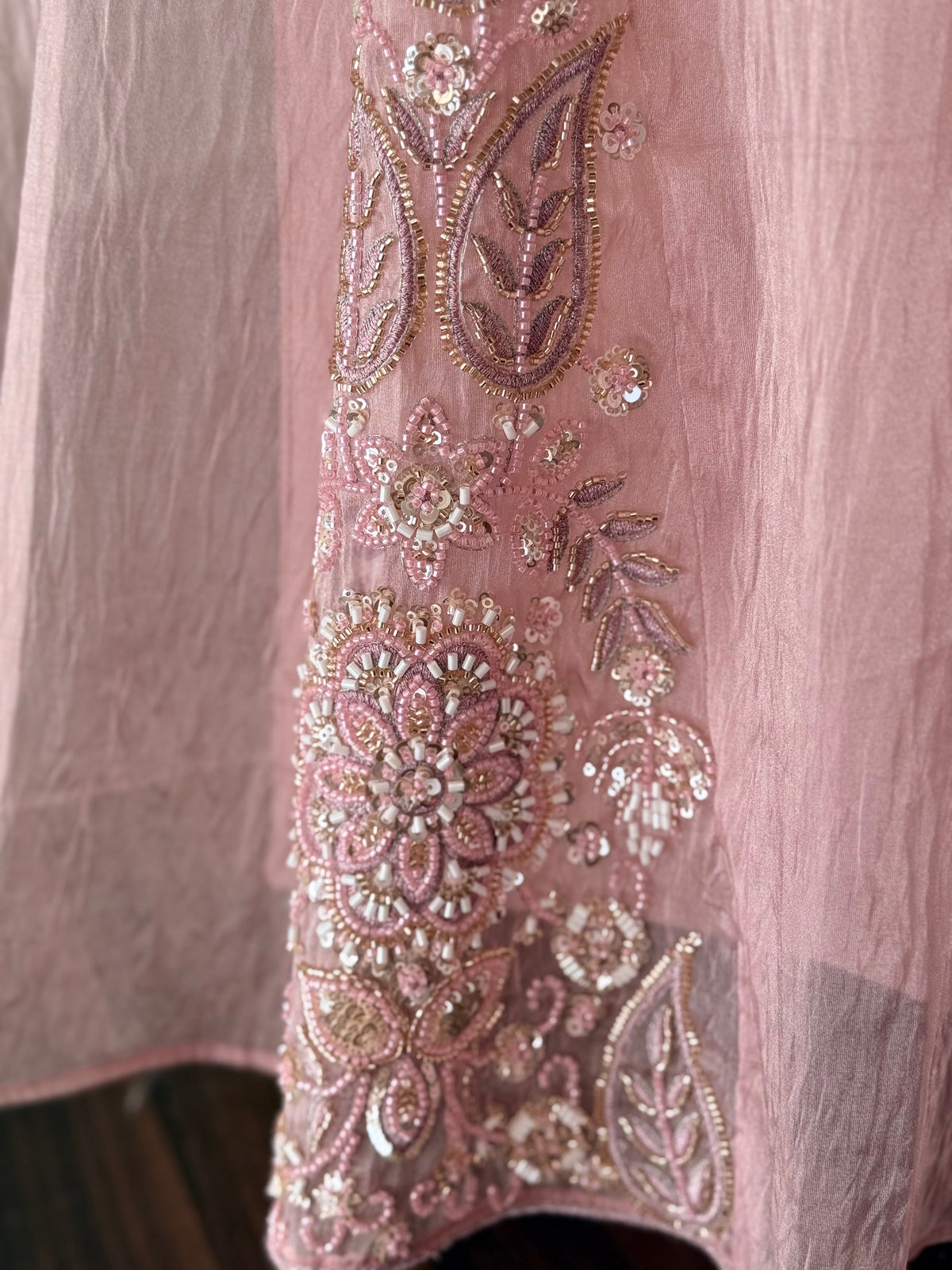 Pink color Bids Embroidery work Sharara set BLS105