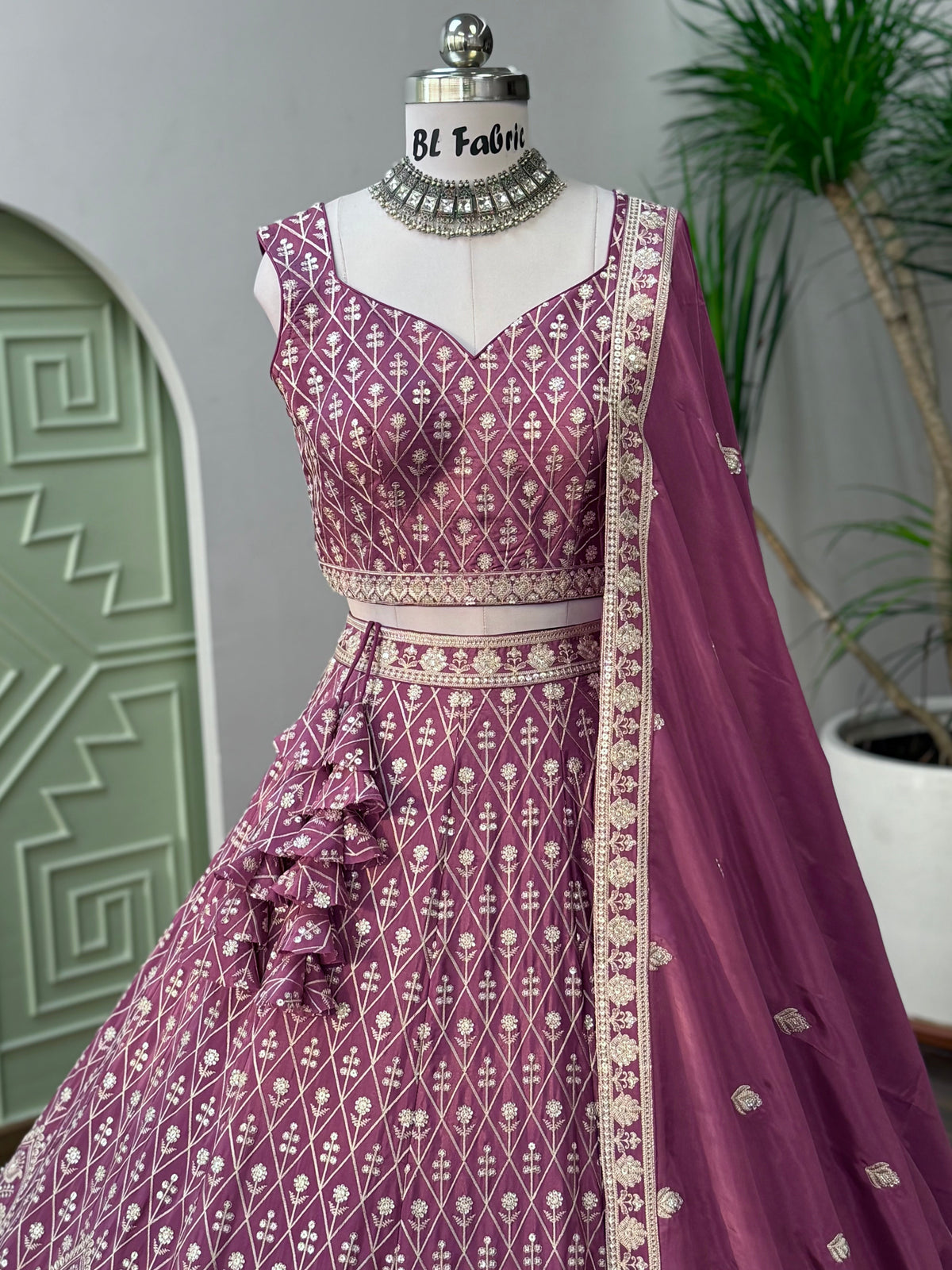 Light Purple color Sequence Embroidery work Designer Lehenga Choli BL1633