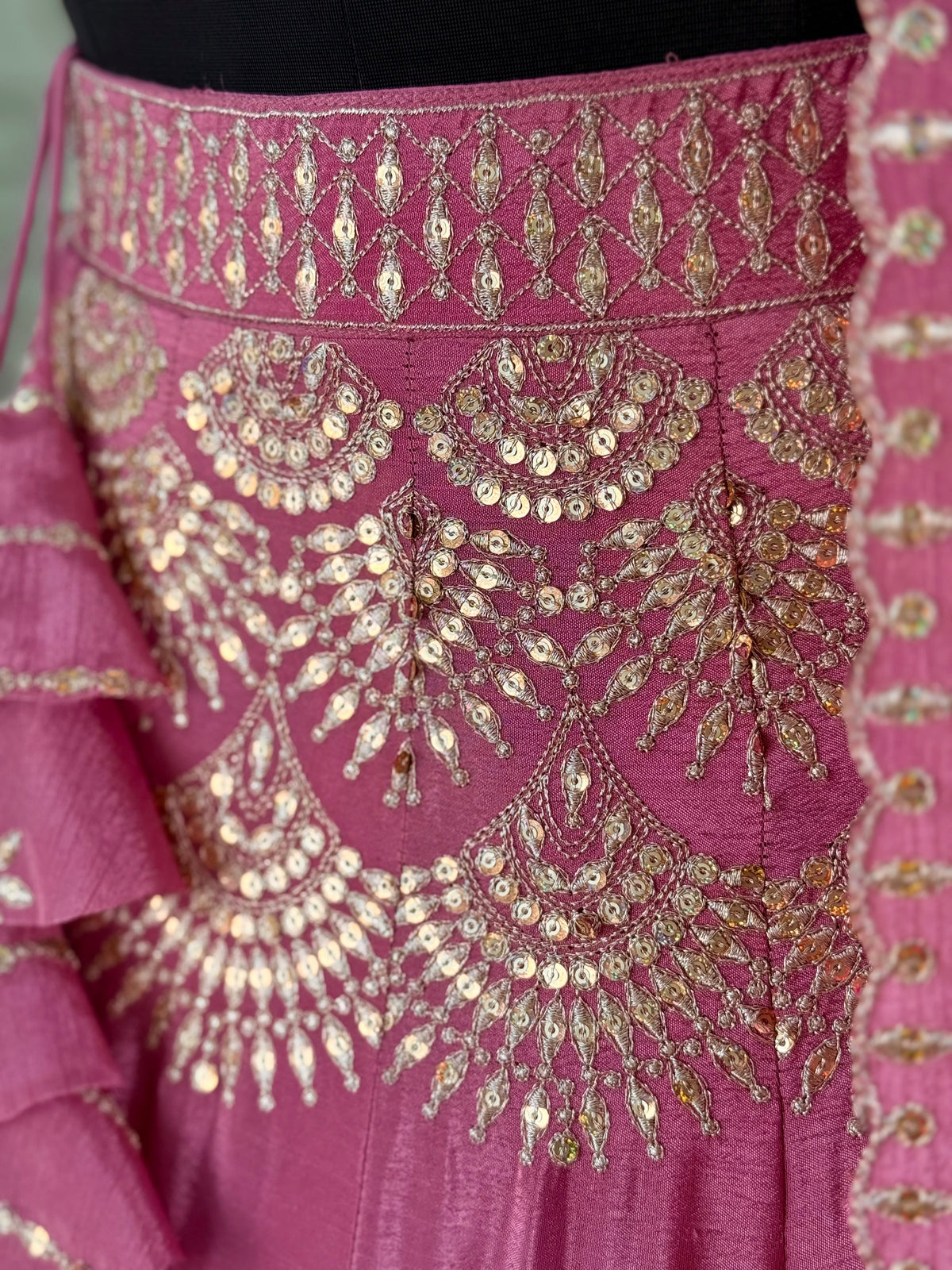 Rose pink color Sequence Embroidery work Designer Lehenga Choli BL1685