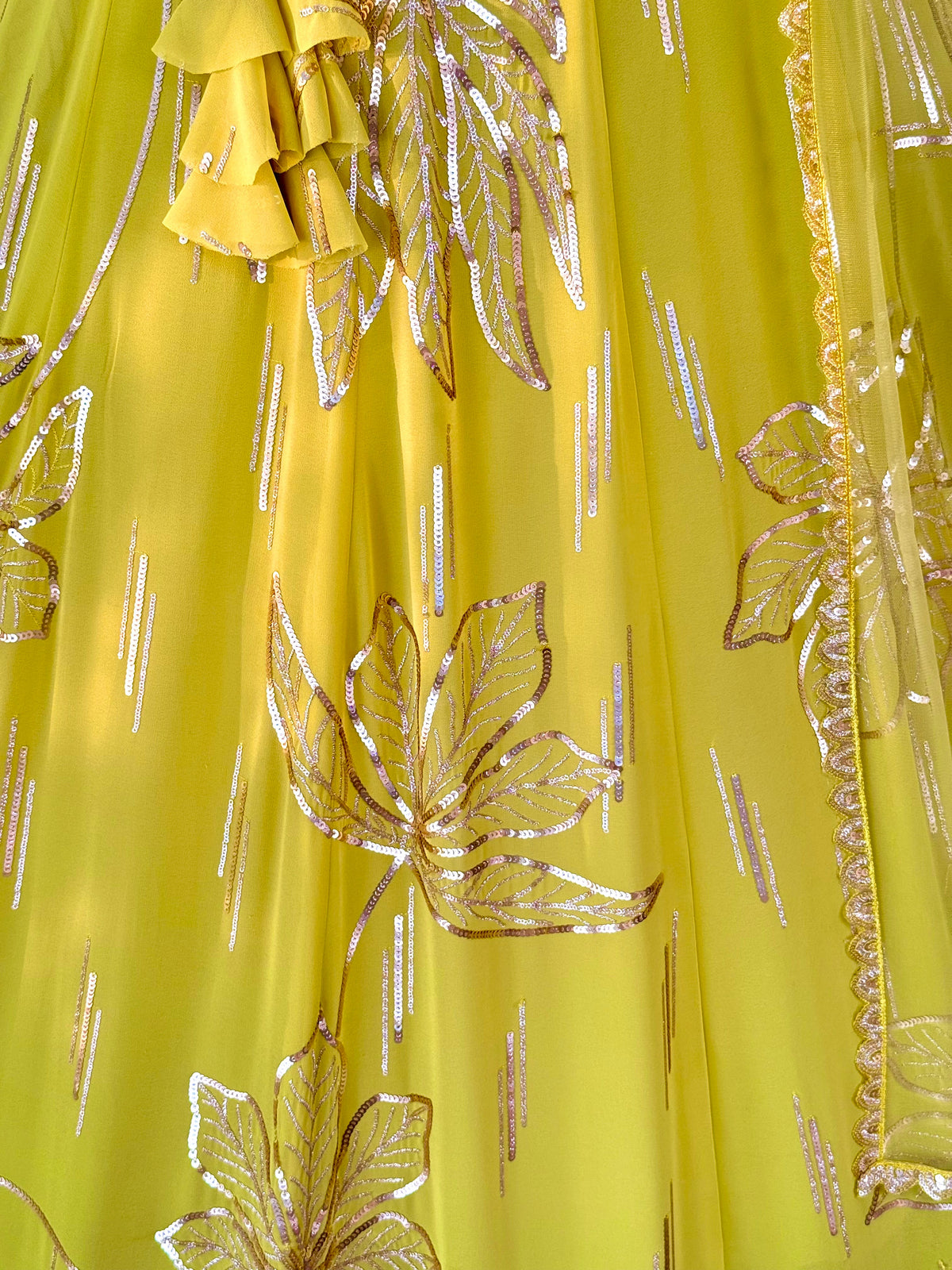 Yellow color Sequence Embroidery work Designer Lehenga Choli BL1682