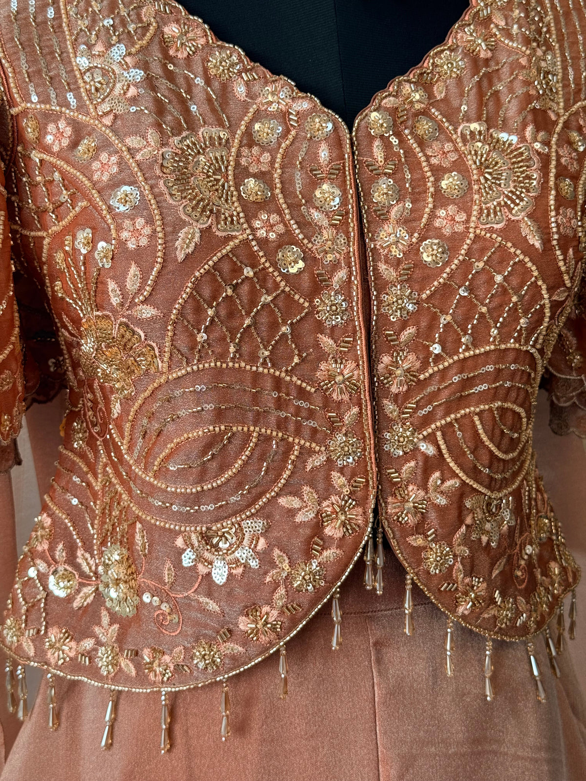 Dusty Peach color Bids Embroidery work Sharara set BLS106