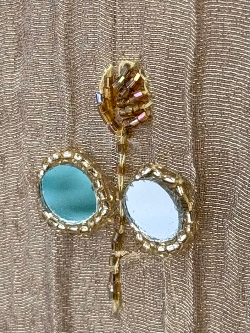 Dusty Champagne Gold Handwork Necklace Sharara set BLS121