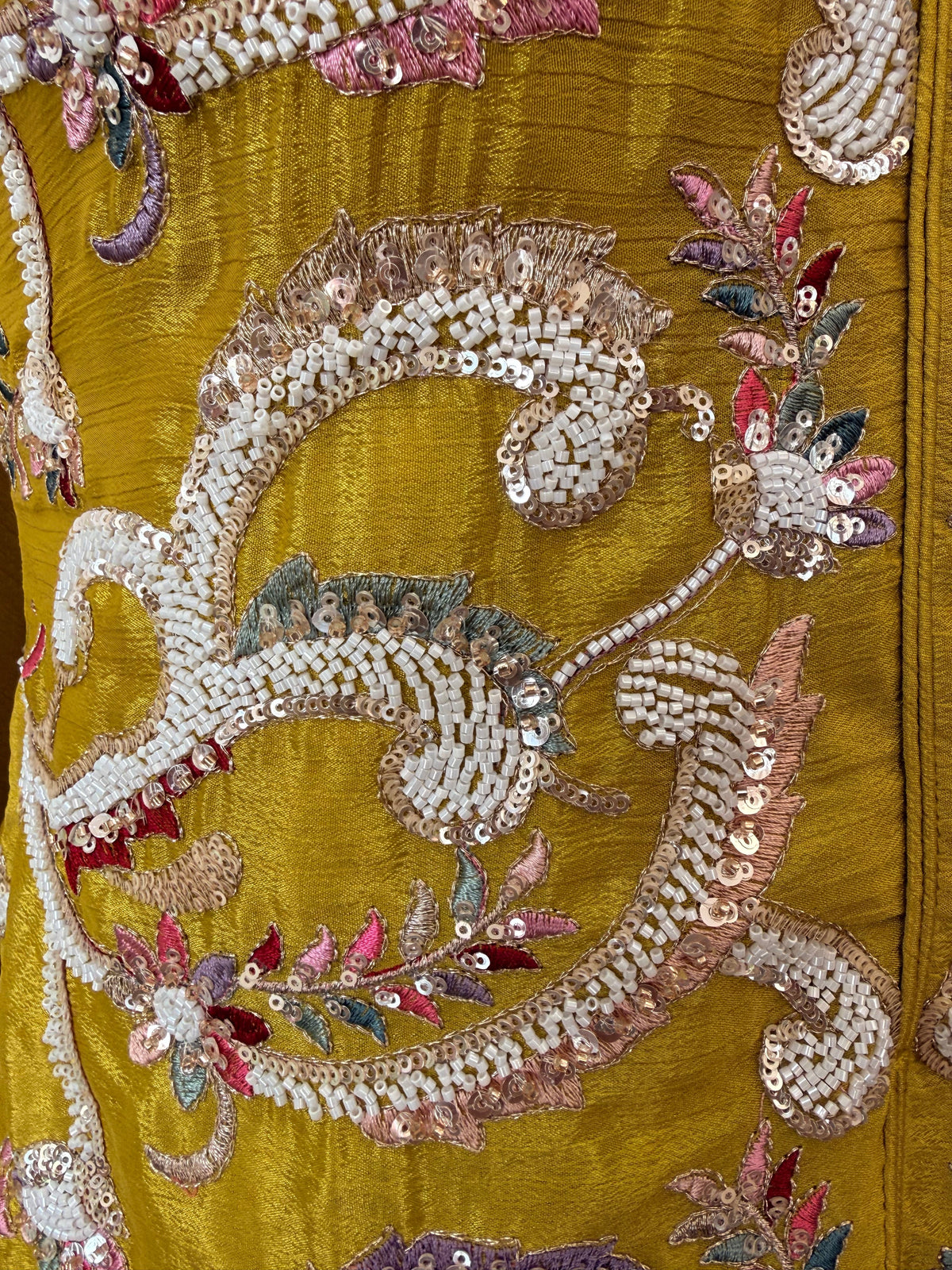 Yellow color Bids Sequence Embroidery work Sharara set BLS141