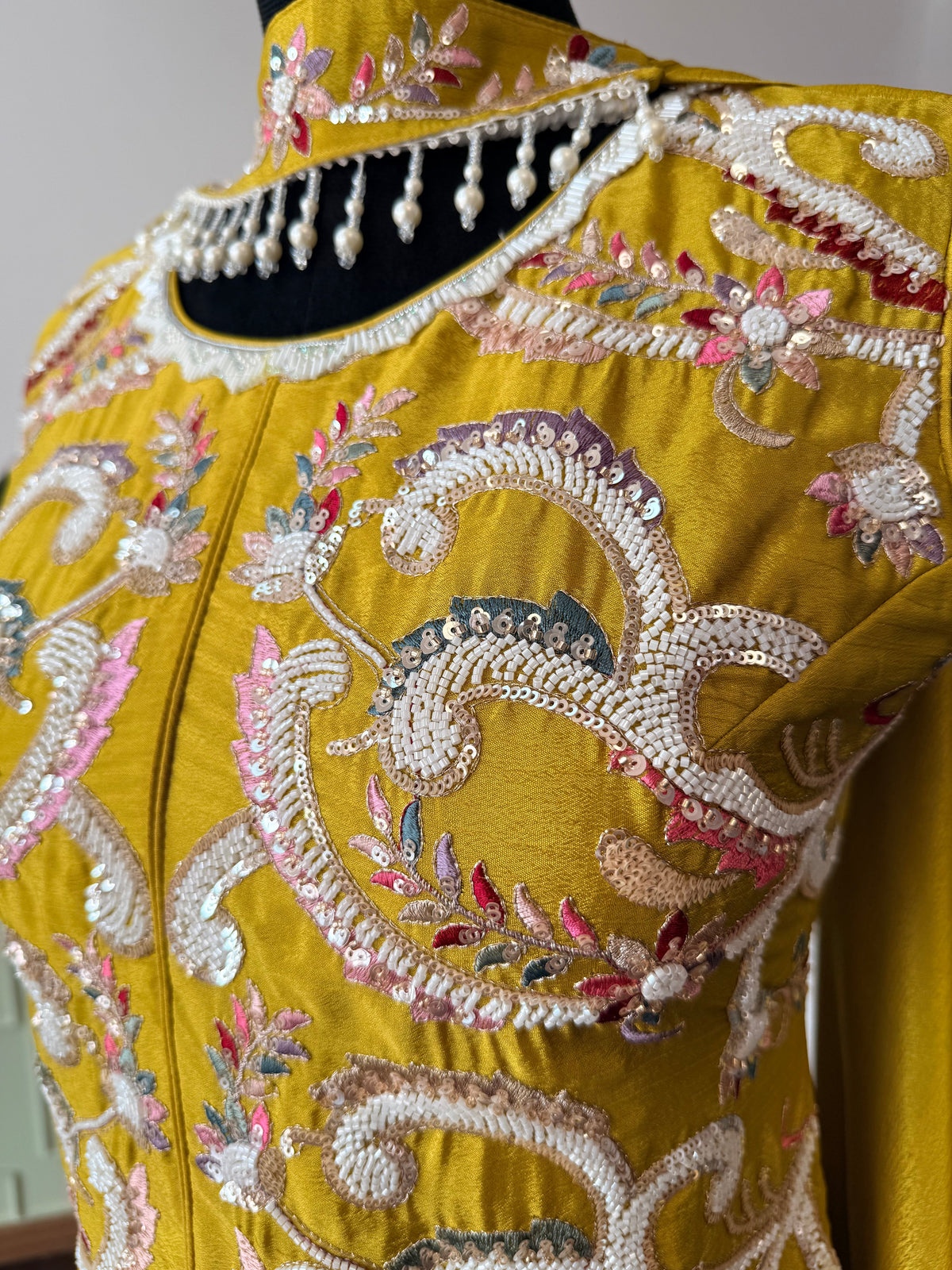 Yellow color Bids Sequence Embroidery work Sharara set BLS141