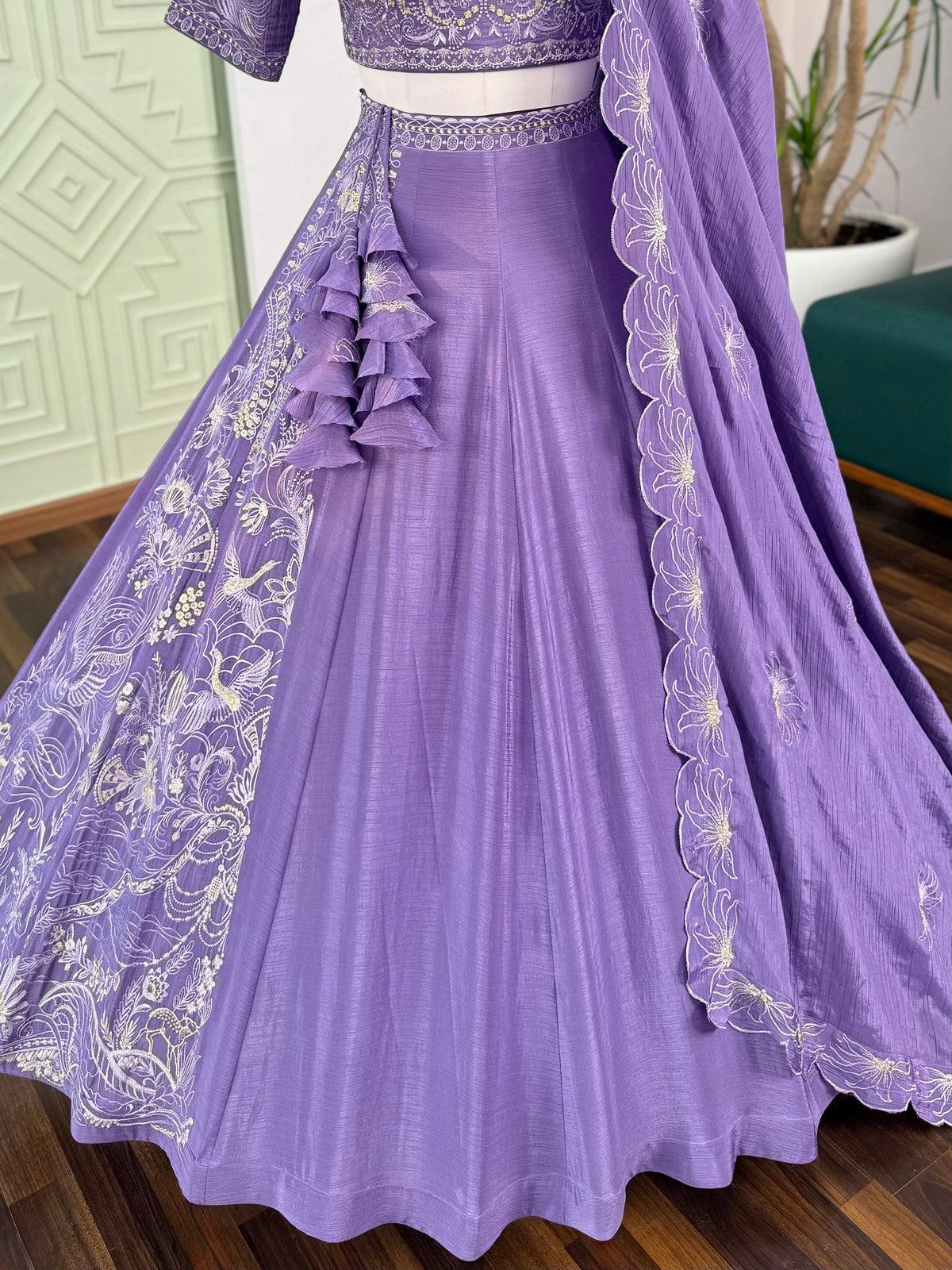 Light purple color Sequence Embroidery work Designer Lehenga Choli BL1684