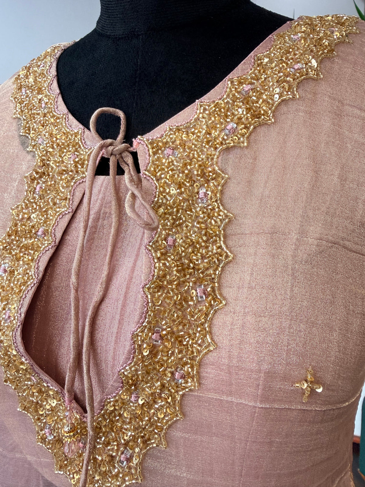 Soft pink Handwork Necklace Sharara set BLS133
