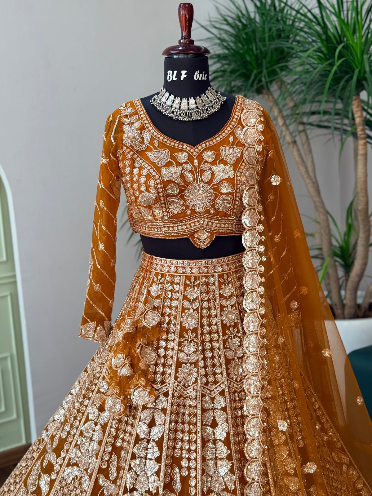 Orange color Hand Embroidery work Designer Lehenga Choli for Wedding Function BL1709