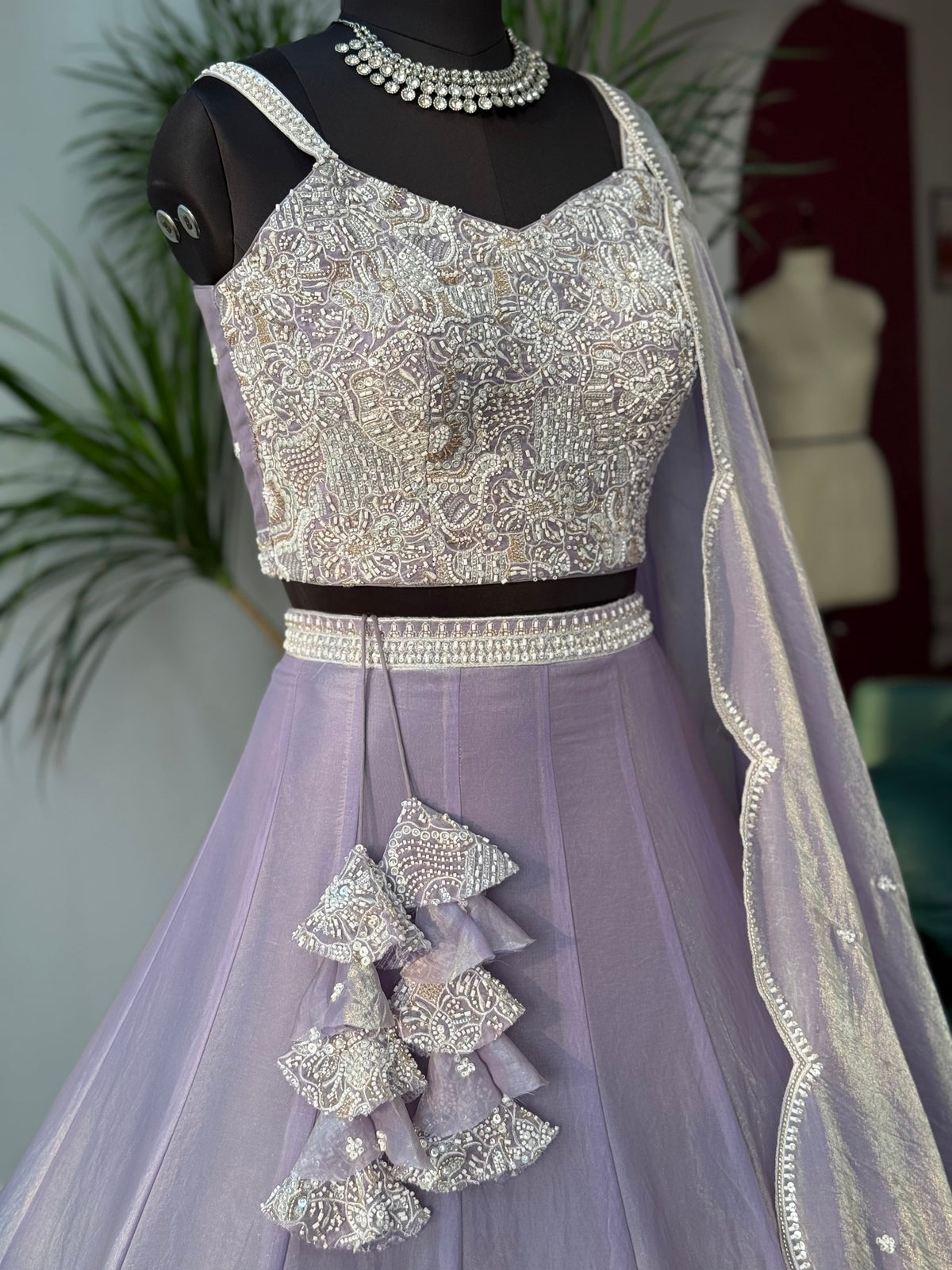 Pastal Purple color Bids Embroidery work Designer Lehenga Choli BL1655
