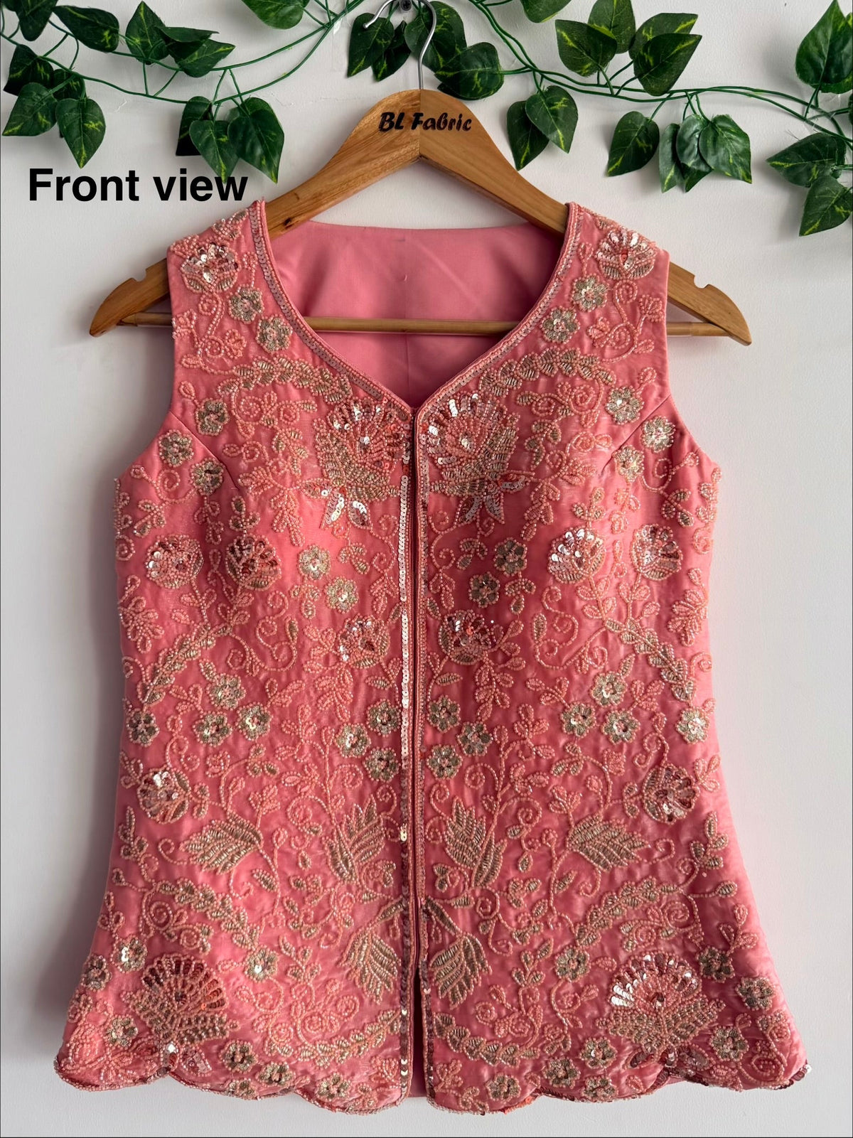 Baby Pink color Bids Sequence Embroidery work Sharara set BLS111