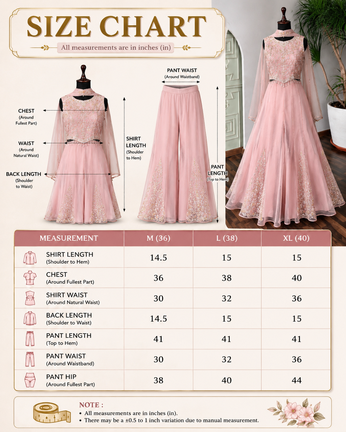 Pink color Bids Embroidery work Sharara set BLS105