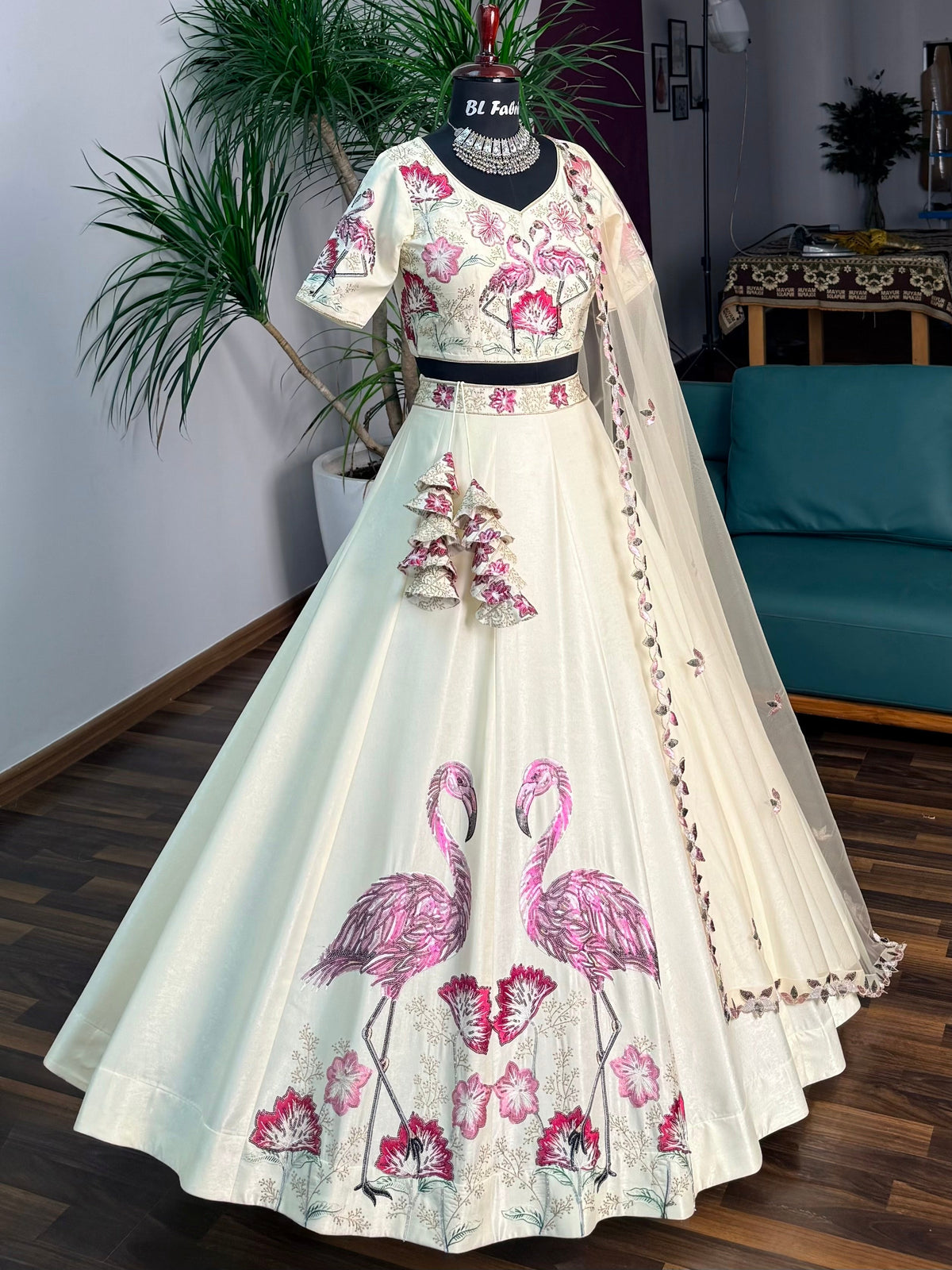 off-white color Designer Sequence Embroidery work Lehenga choli BL1732