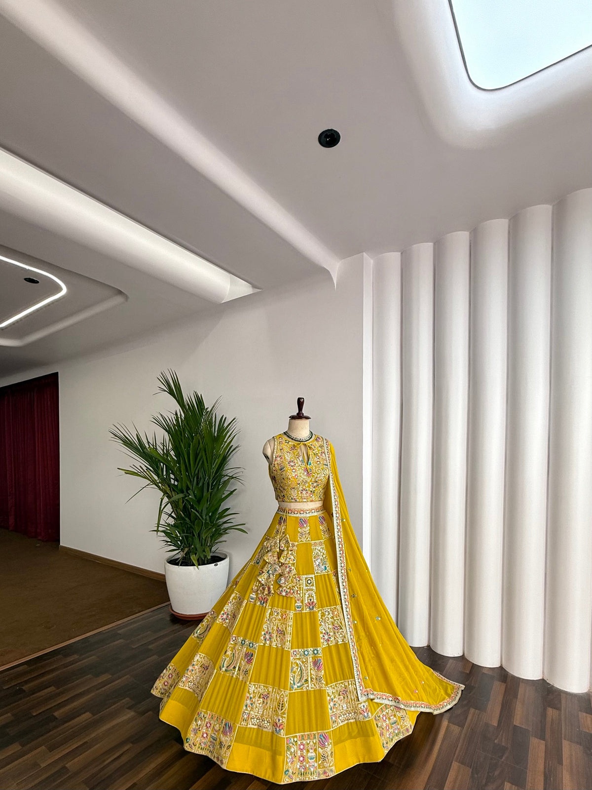 Yellow color Sequence Embroidery work Designer Lehenga Choli BL1584