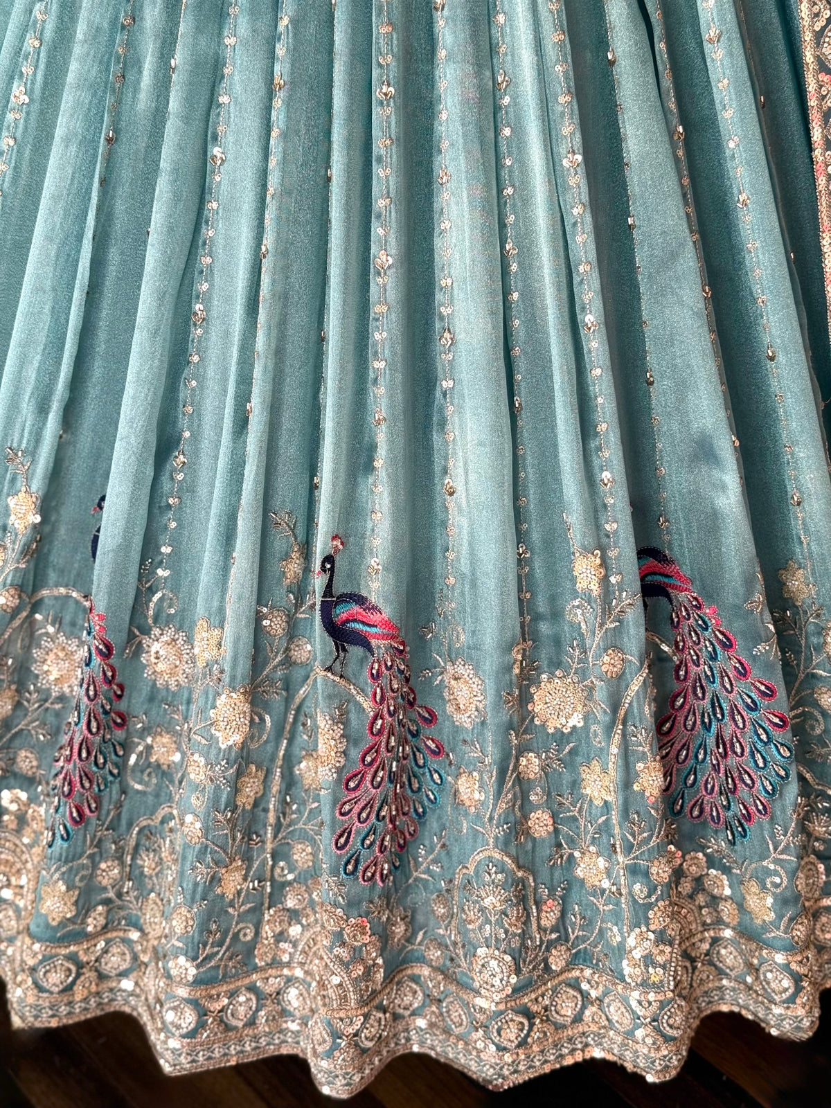 Sky blue color Bids Embroidery work Designer Lehenga Choli BL1661