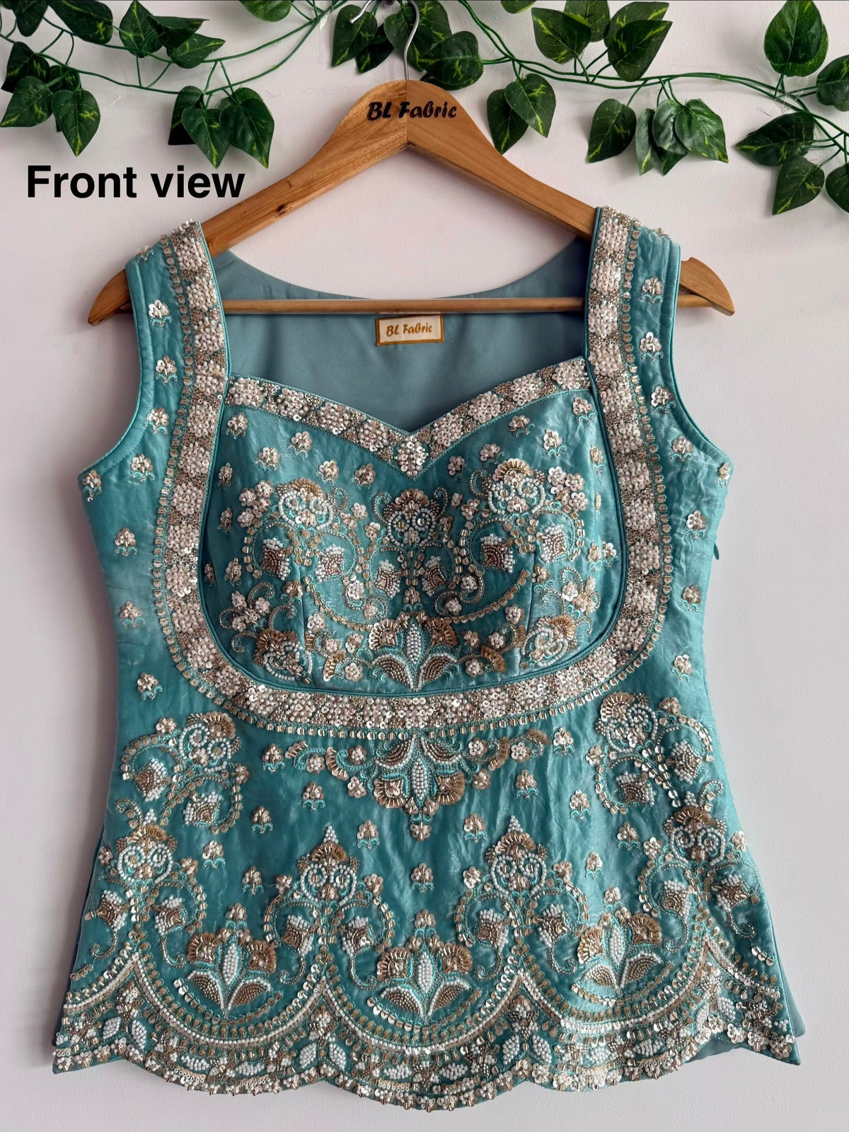 Royal Ice blue color Bids Sequence Embroidery work Sharara set BLS118