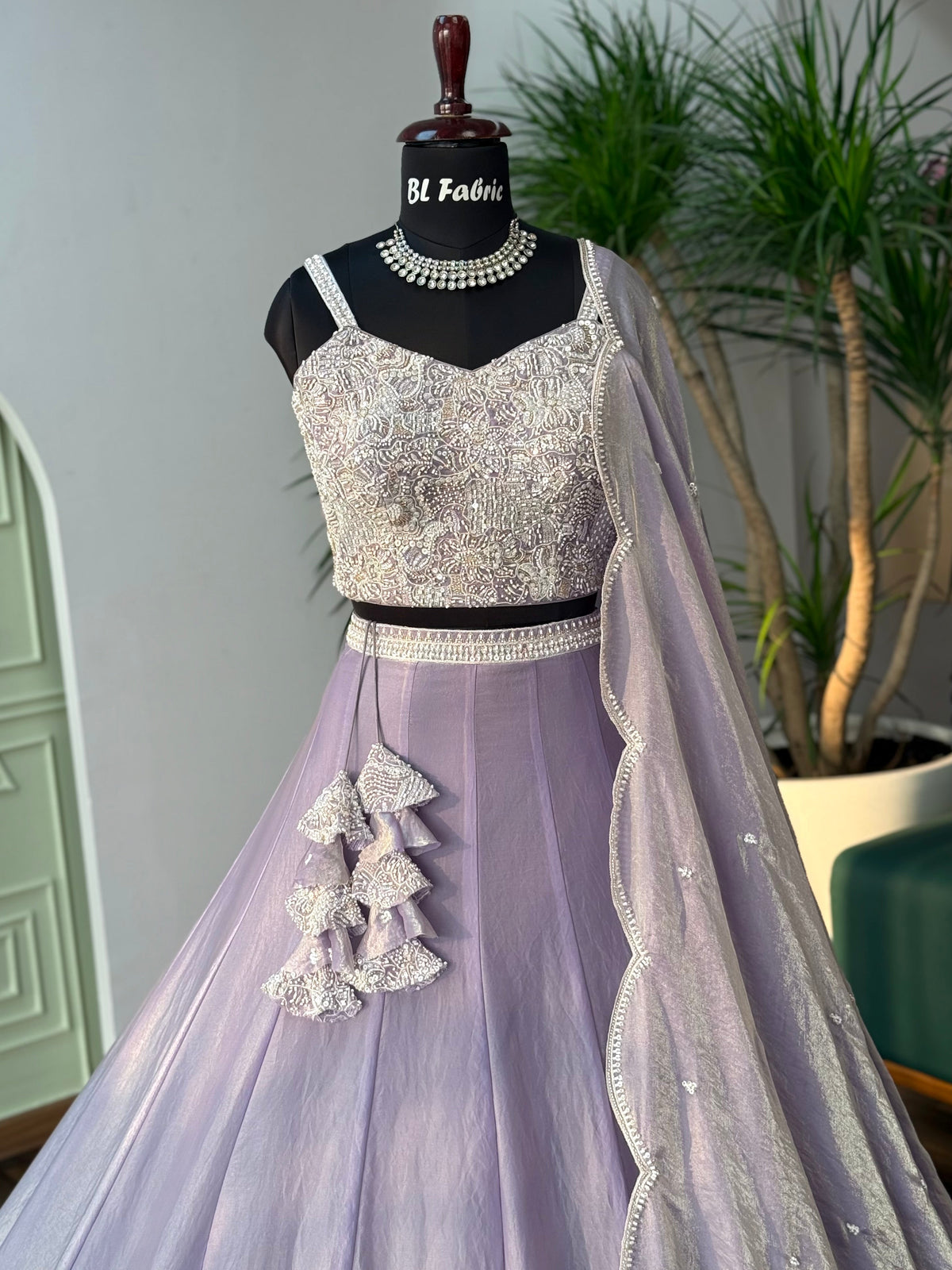 Pastal Purple color Bids Embroidery work Designer Lehenga Choli BL1655