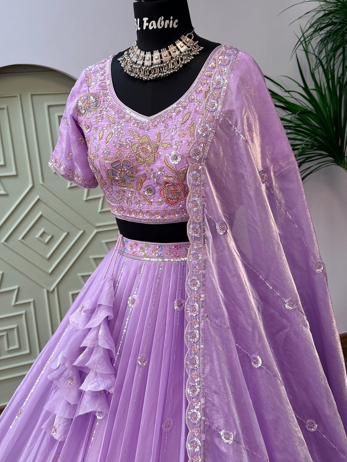 Dusty Purple color Bids Embroidery work Lehenga Choli BL1727