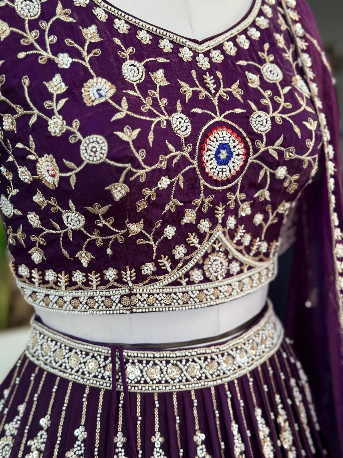 Purple color Designer Bids Embroidery work Lehenga choli BL1741