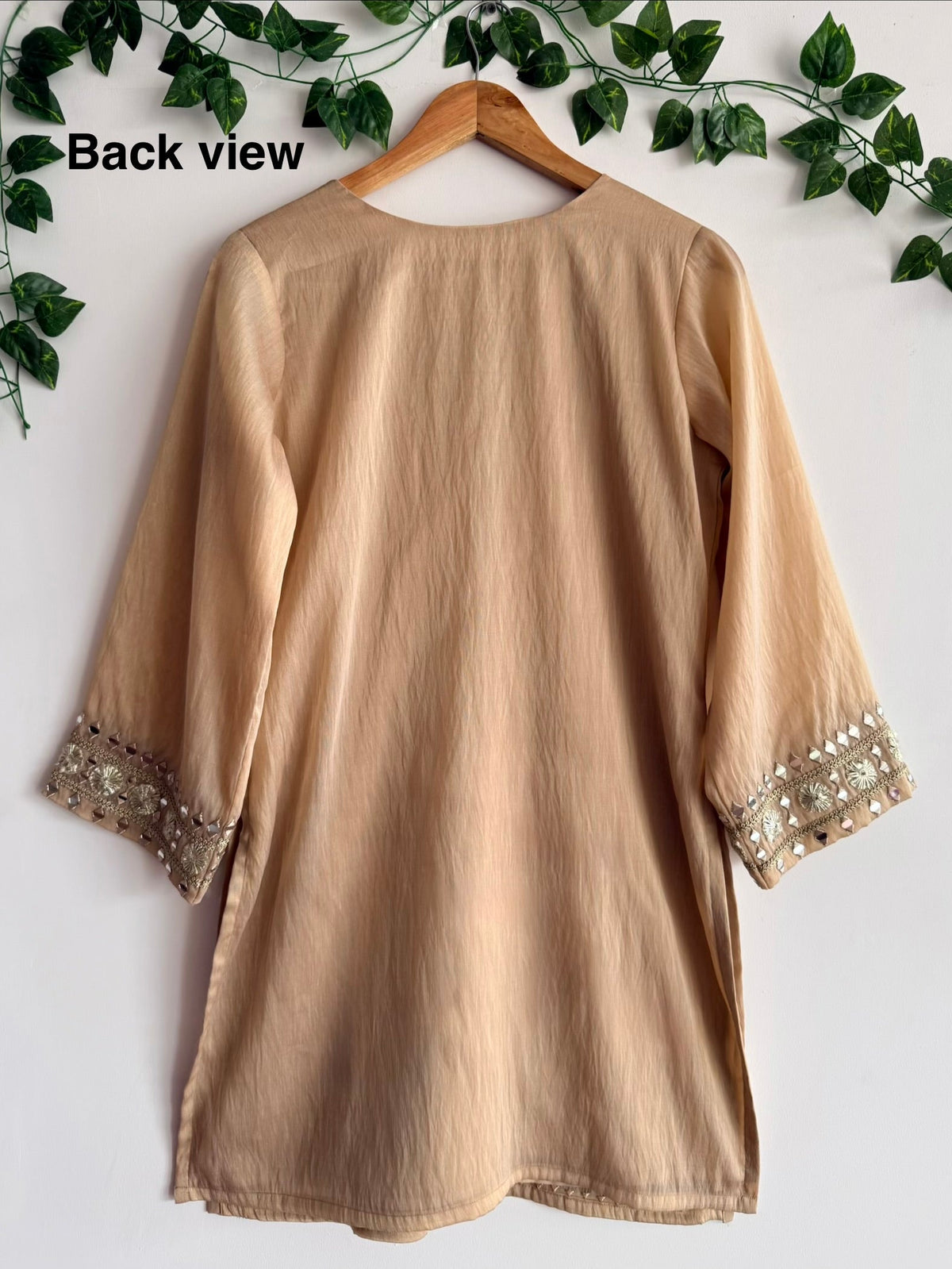 Champagne Gold Mirror & Embroidery Work Sharara set BLS120