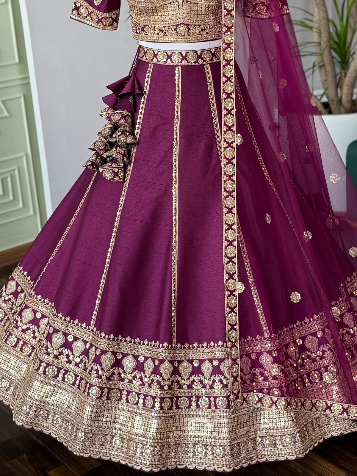 Purple color Designer Sequence Embroidery work Lehenga choli for Wedding Function BL1632